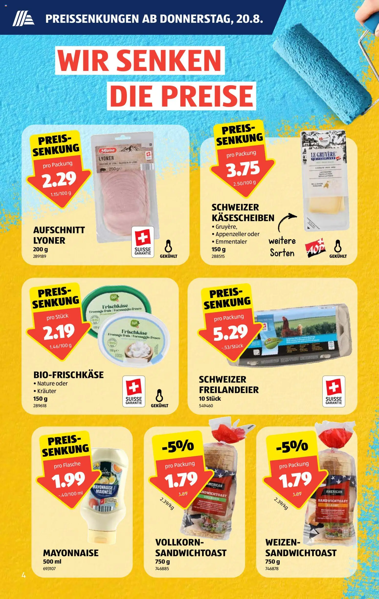Aldi aktionen – gültig ab 20.08.2026 | Seite: 4 | Produkte: Frischkäse, Mayonnaise