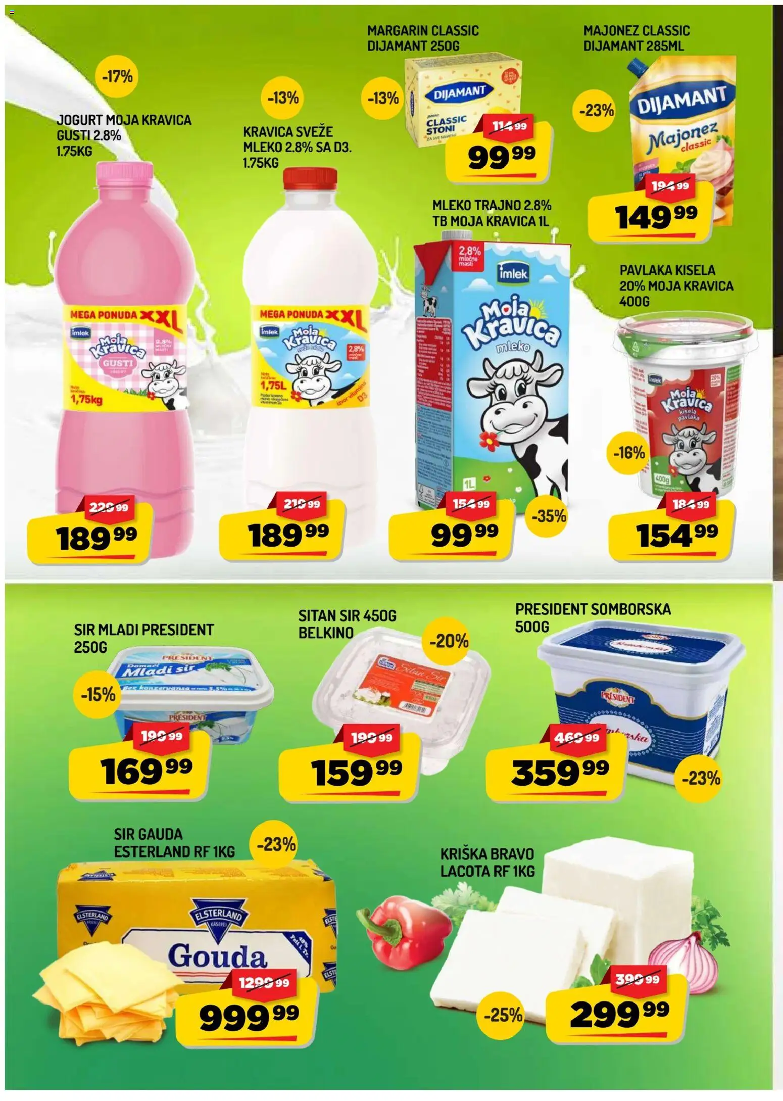 Aman katalog - važi od 21.08.2026 | Strana: 8 | Proizvode: Sitan sir, Mladi sir, Moja kravica, Mleko