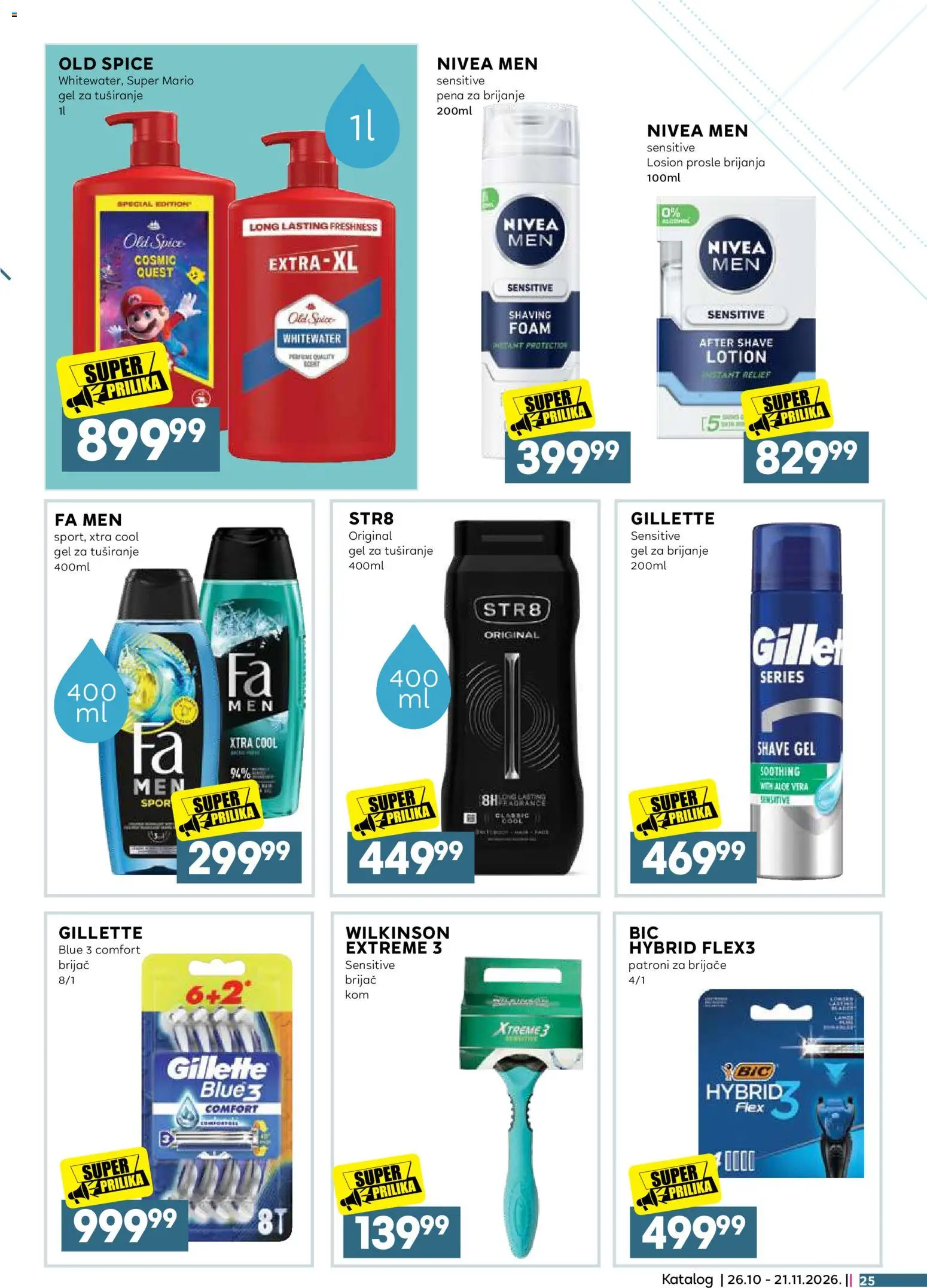 Roda katalog - važi od 26.10.2026 | Strana: 25 | Proizvode: Gillette, Gel za brijanje, Nivea, Gel za tuširanje