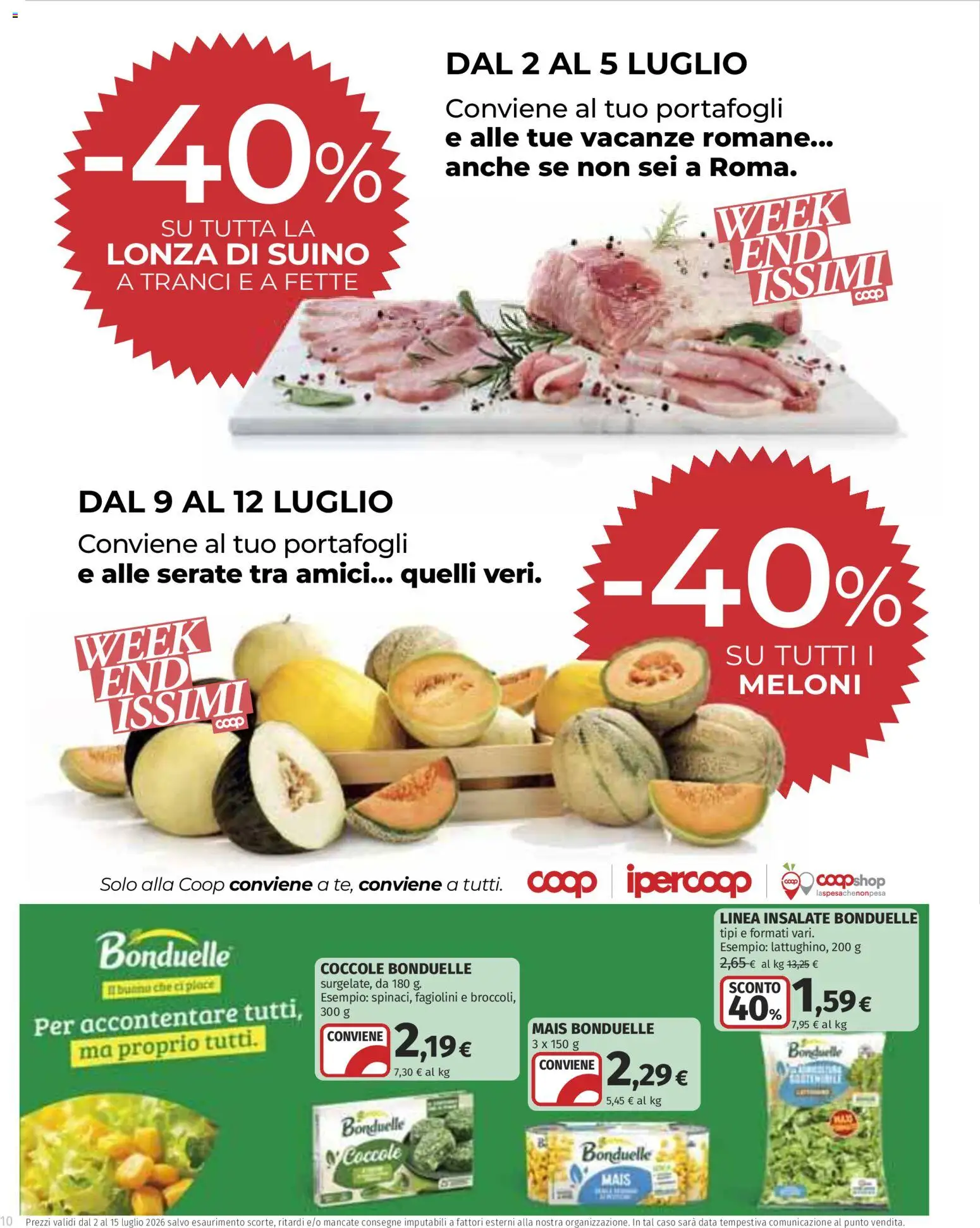 Volantino Ipercoop del 02/07/2026 | Pagina: 10 | Prodotti: Suino, Data, Mais, Fagiolini