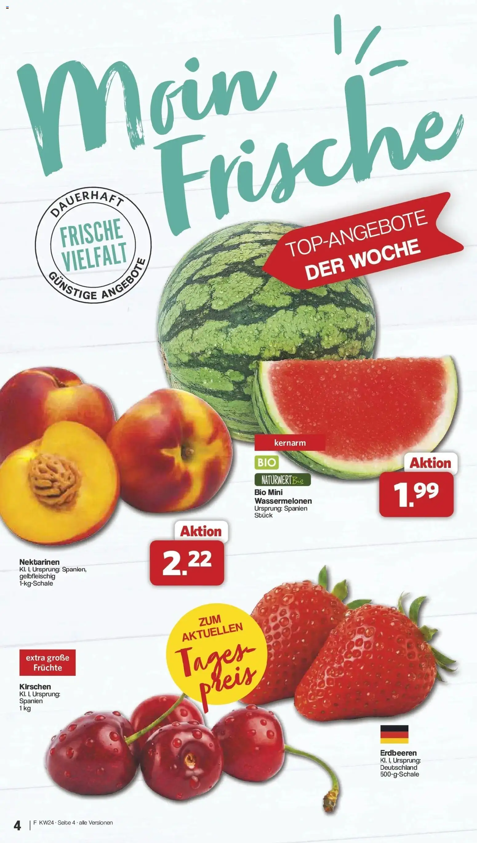 Famila Nordwest Wochenangebote – gültig ab 08.06.2026 | Seite: 4 | Produkte: Nektarinen, Kirschen, Erdbeeren