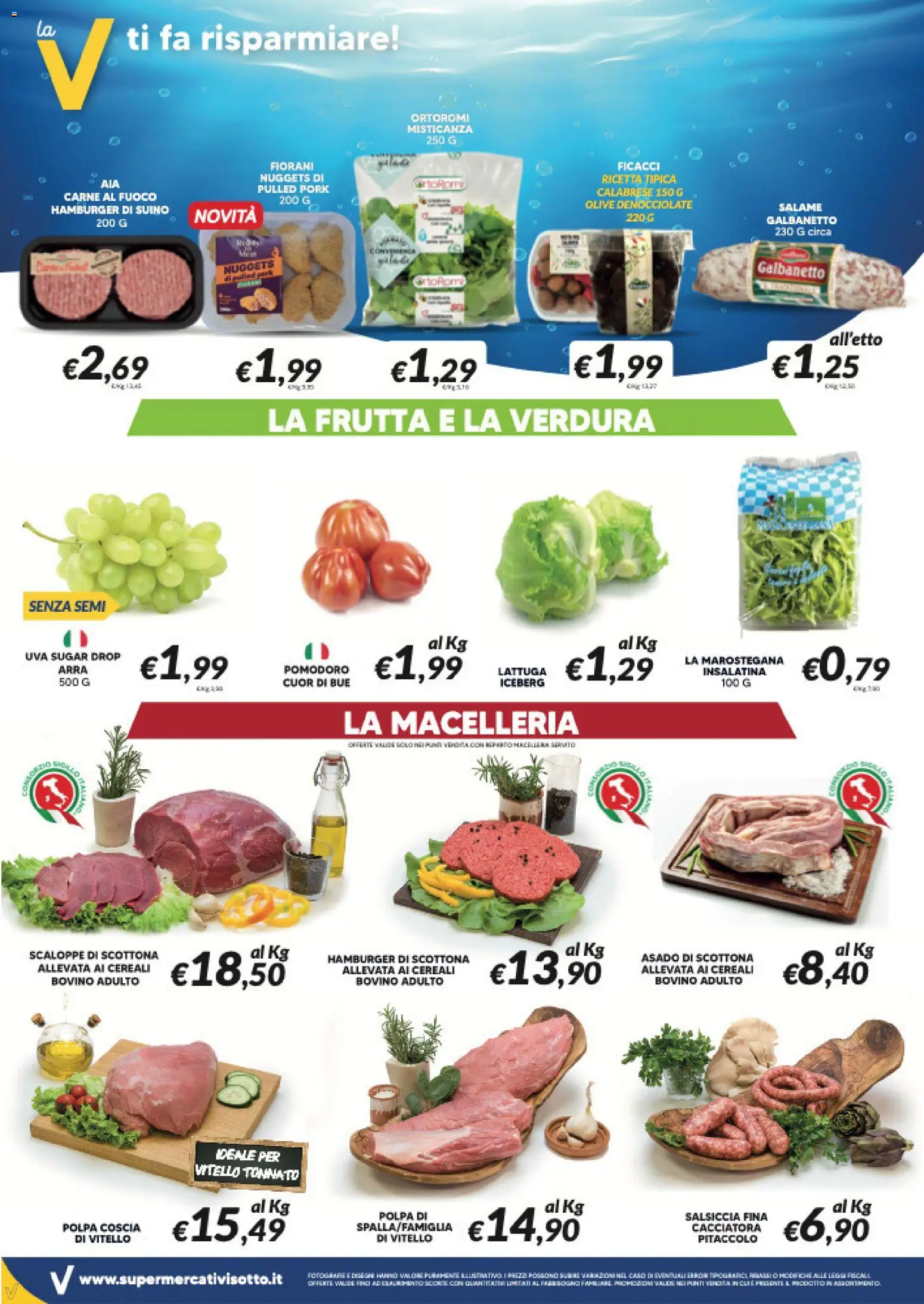 Volantino Visotto del 01/07/2026 | Pagina: 2 | Prodotti: Bovino, Cereali, Frutta, Salsiccia