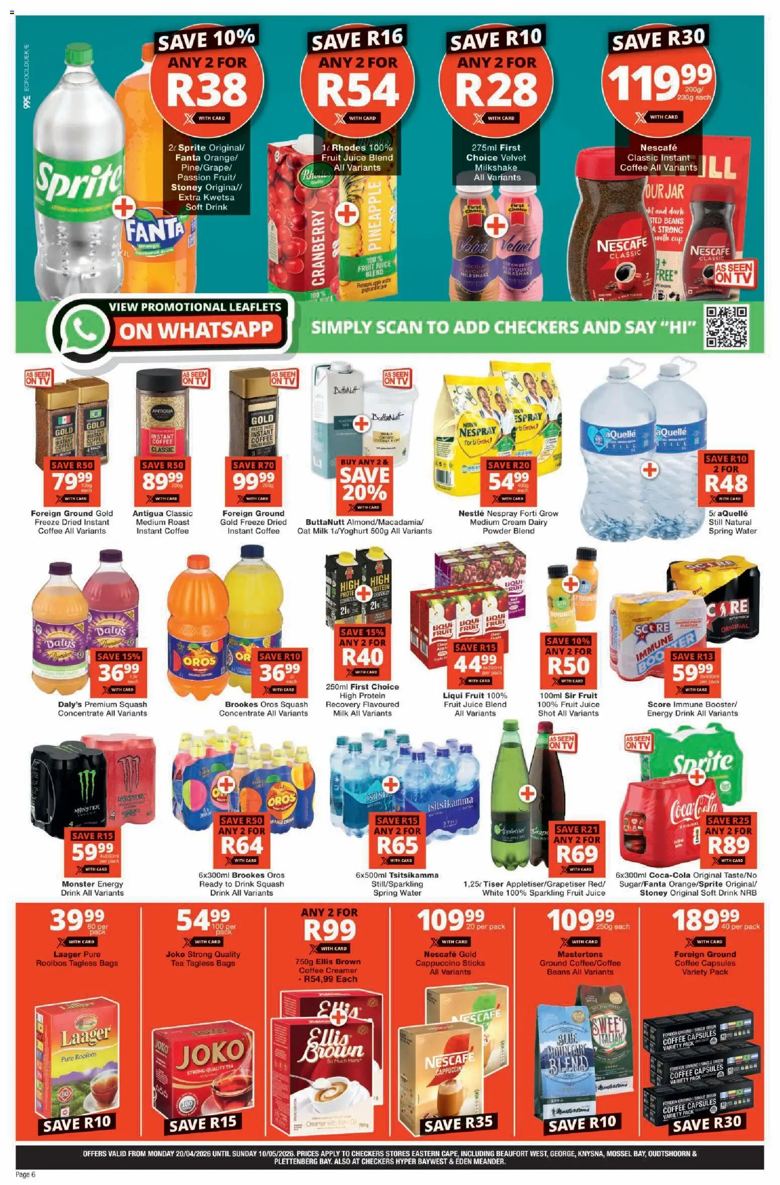 New Checkers catalogue – valid from 20.04.2026 | Page: 6 | Products: Beans, Powder, Pineapple, Fruit