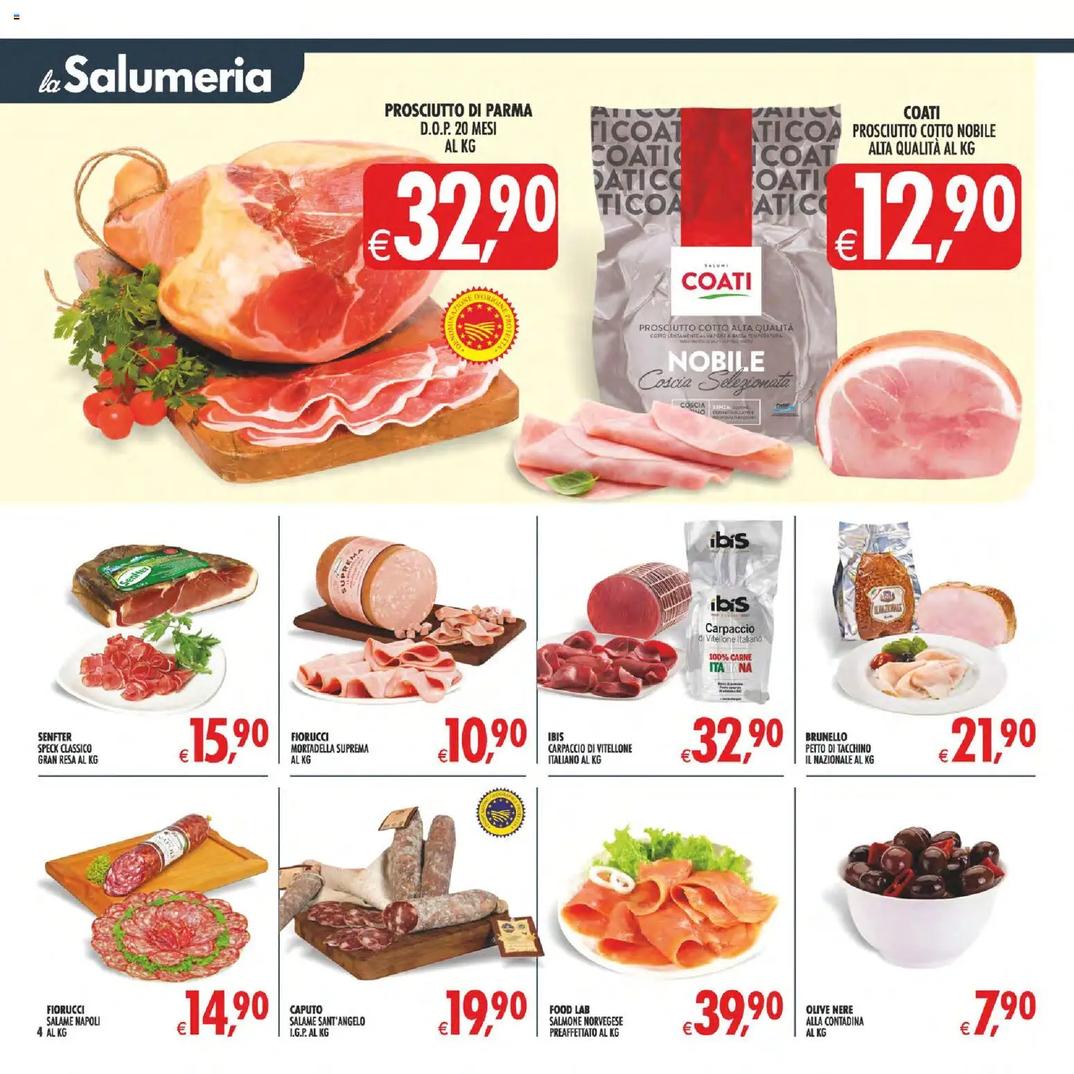 Volantino Decò del 11/08/2026 | Pagina: 4 | Prodotti: Salame, Olive, Prosciutto, Carne
