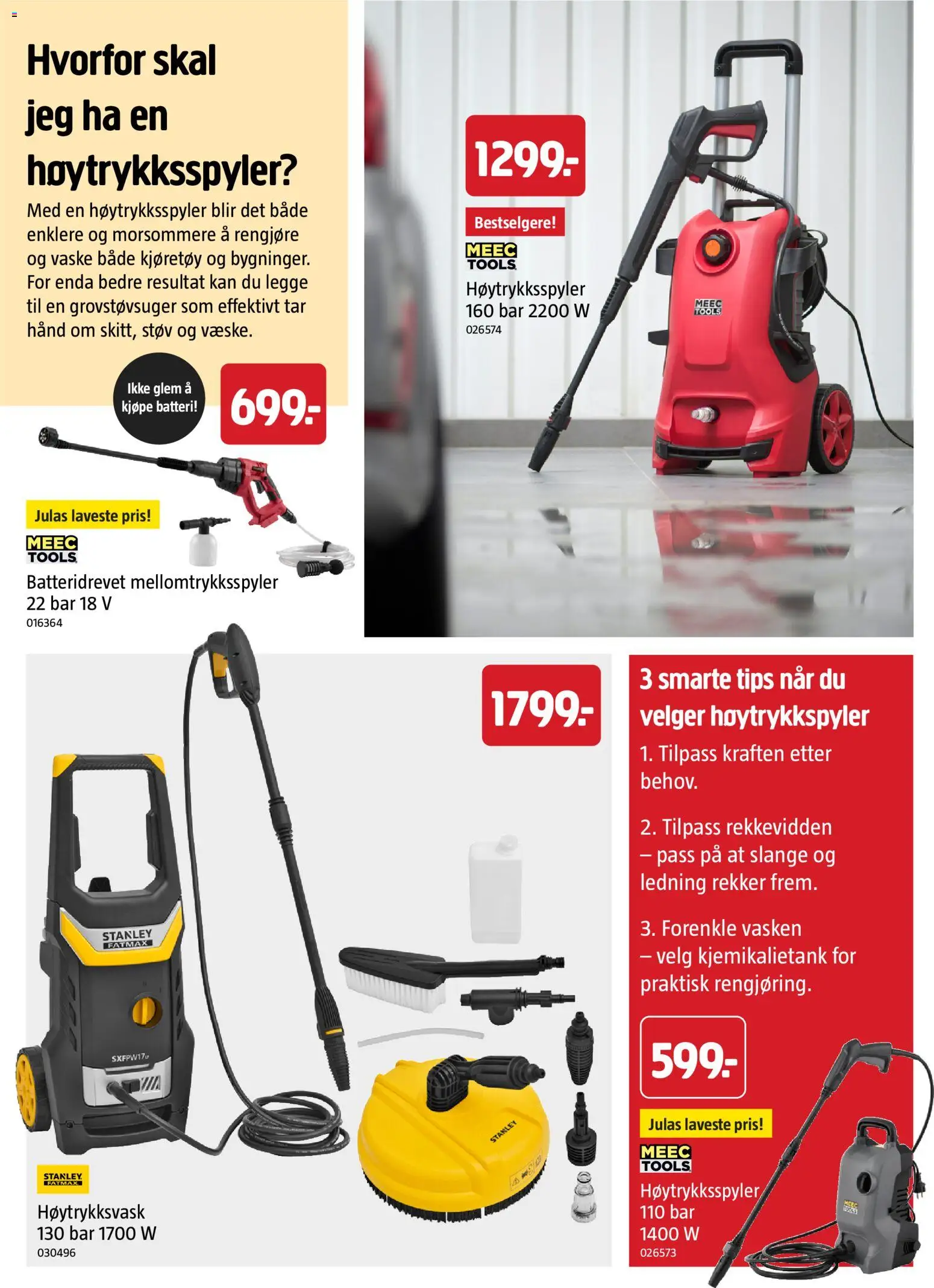{H1} | Side: 32 | Produkter: Høytrykkspyler, Ledning, Høytrykksspyler, Batteri
