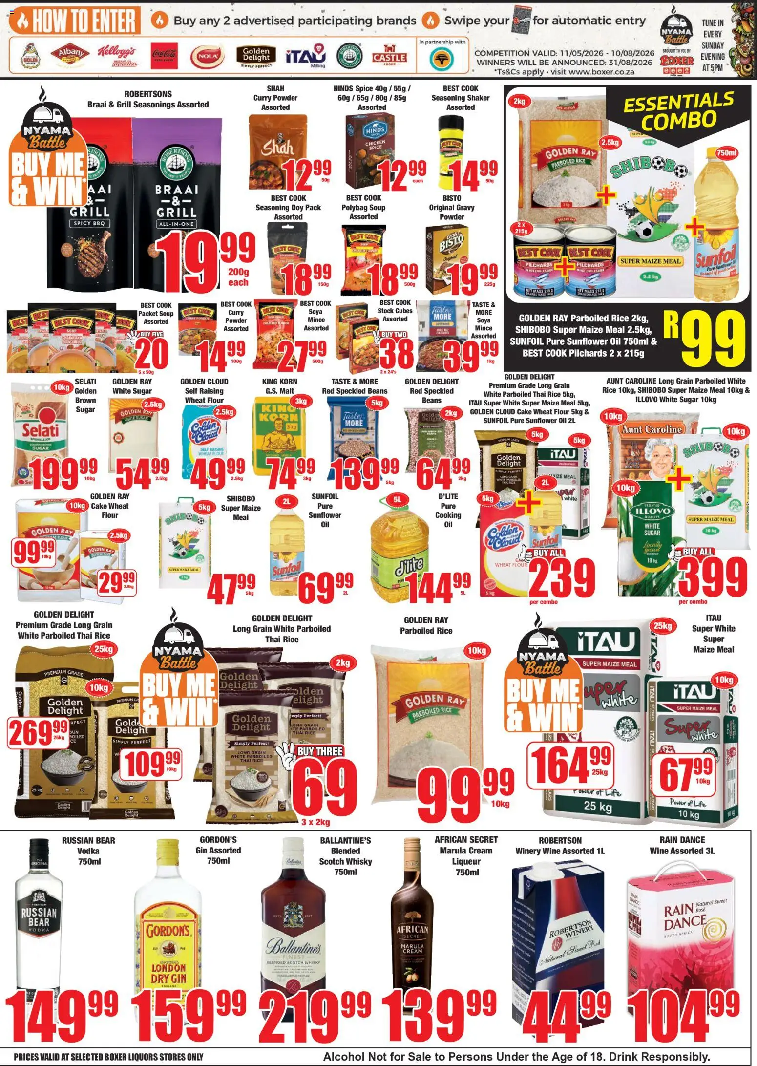 New Boxer catalogue – valid from 11.05.2026 | Page: 7 | Products: Beans, Maize meal, Chicken, Stock