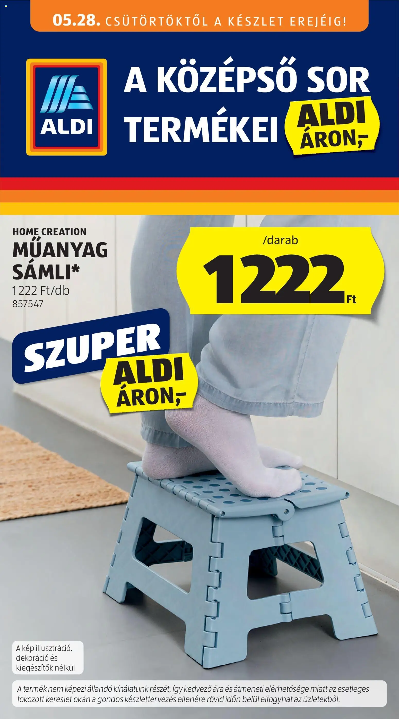 Aldi akciós ujság - amely érvényes a következő dátumtól: 28.05.2026 | Oldal: 1 | Termékek: Sör, Dekoráció
