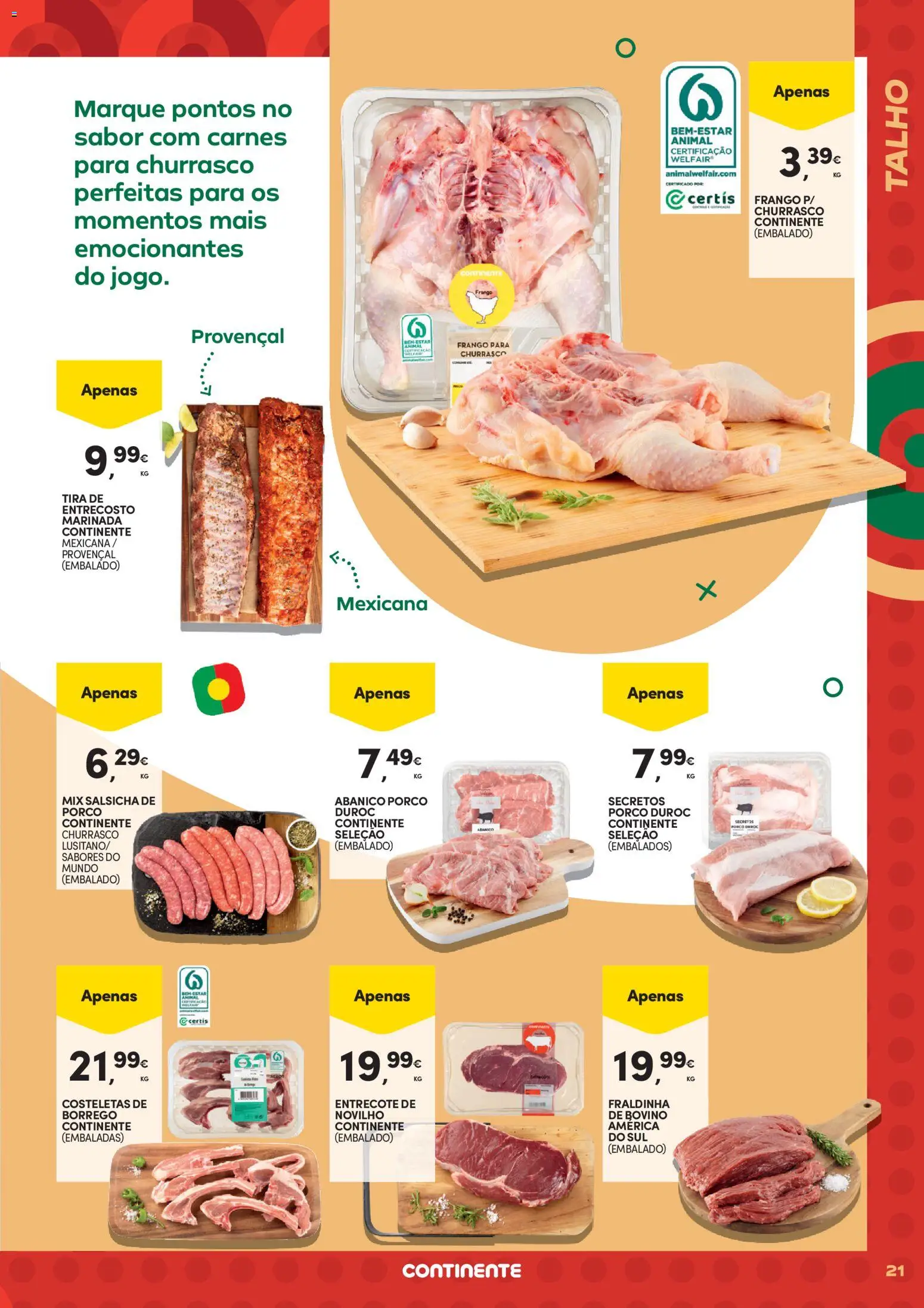 Continente - Futebol Alimenta a fome de vencer │ válido de 09.06.2026 | Página: 21 | Produtos: Frango, Salsicha