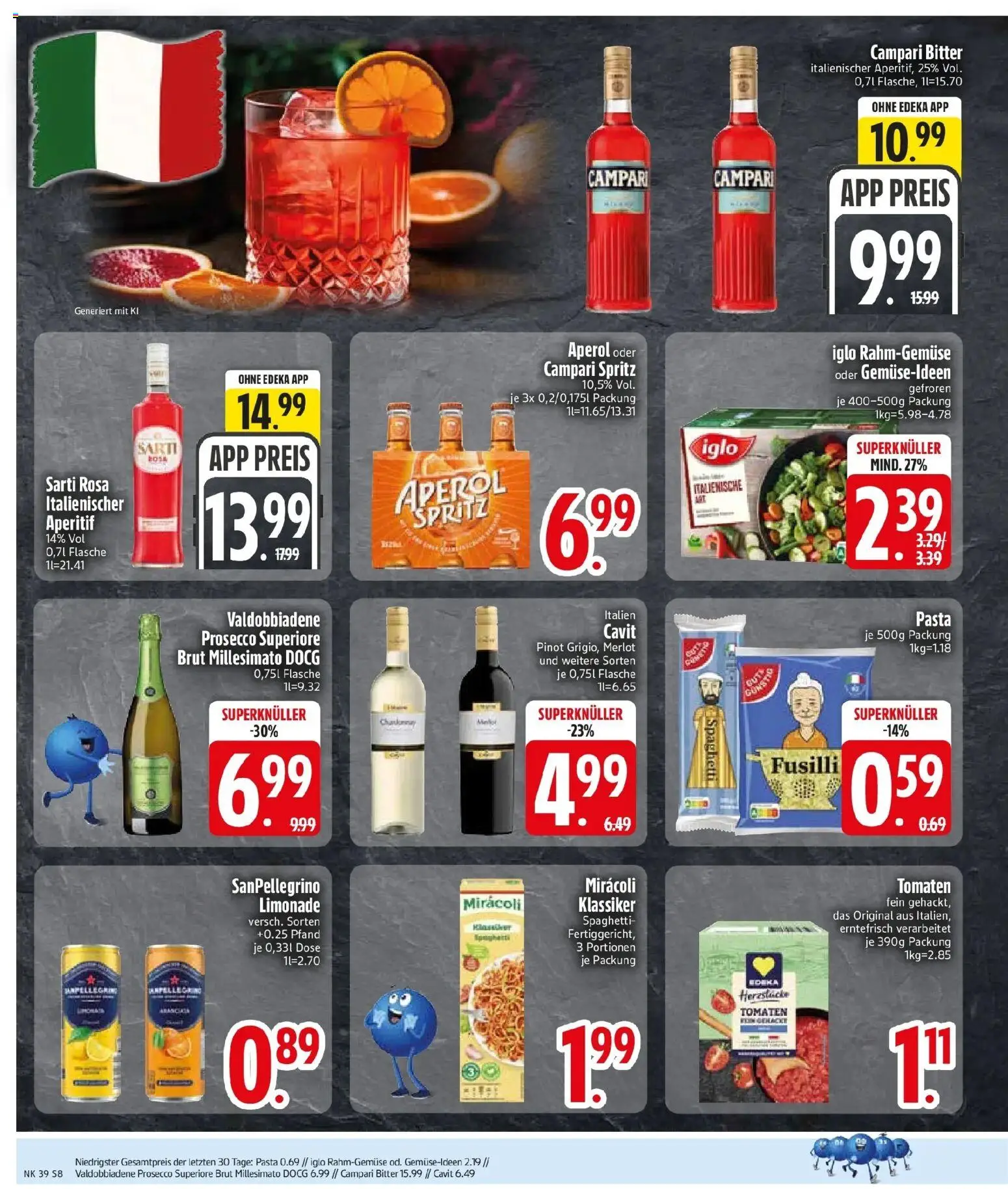 Edeka Prospekt Erdweg (ab 21.09.2026) » Angebote Online | Seite: 10 | Produkte: Merlot, Iglo, Pasta, Aperol