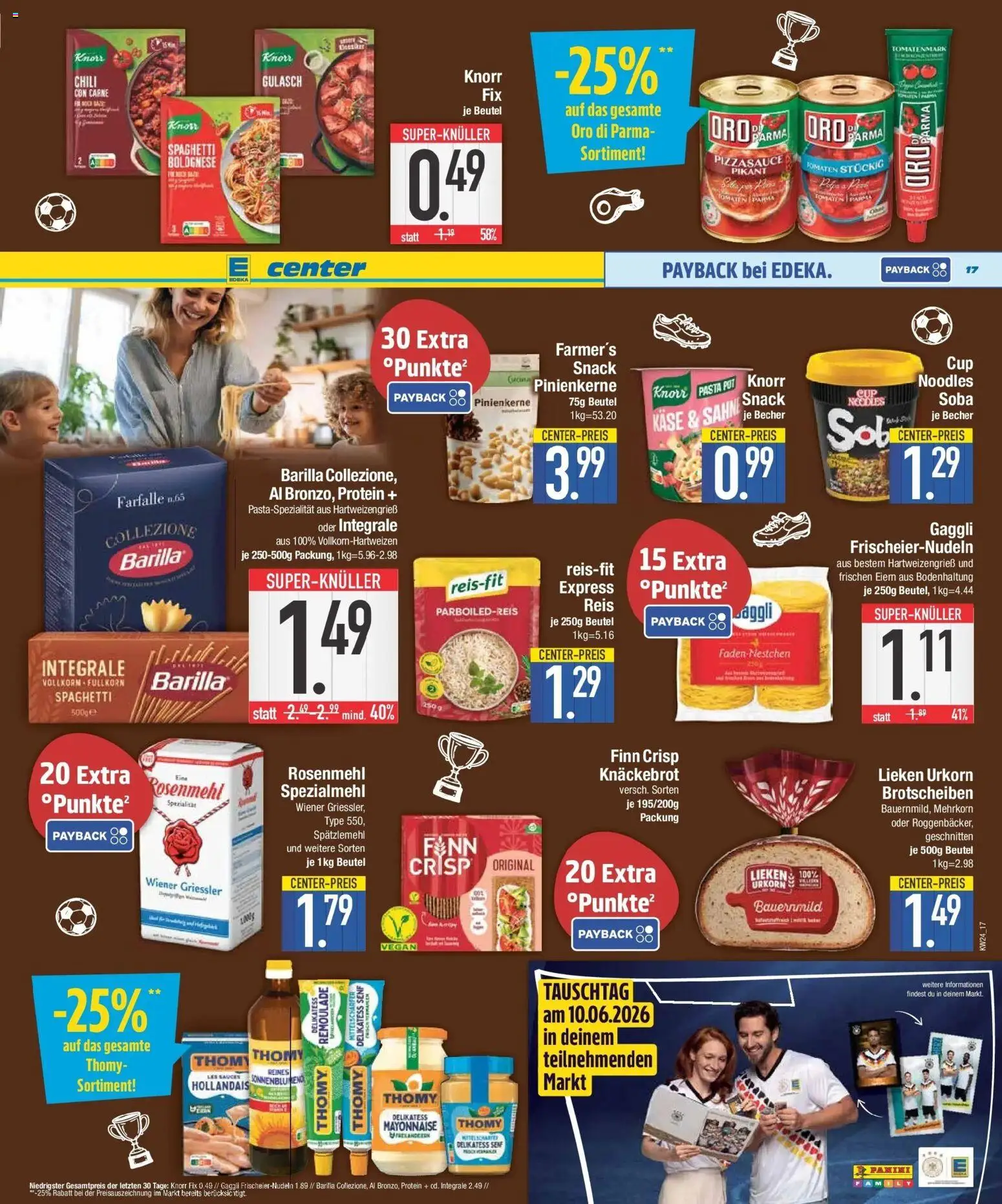 E center Prospekt Neuburg An Der Donau – gültig ab 08.06.2026 | Seite: 17 | Produkte: Knorr fix, Eier, Mayonnaise, Pasta