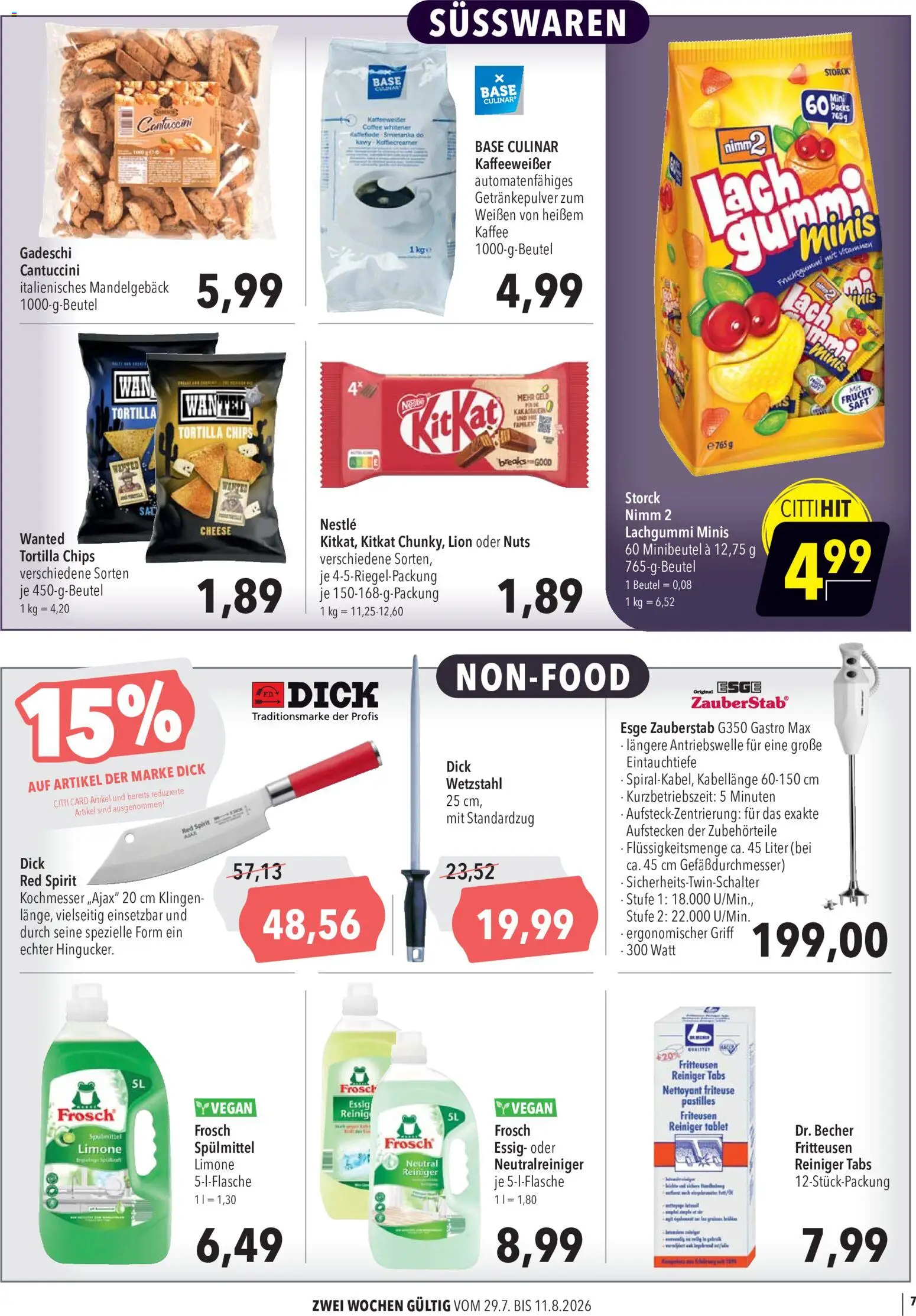 CITTI Markt Aktuelle Angebote für Profis – gültig ab 29.07.2026 | Seite: 7 | Produkte: Kaffee, Essig, Chips, Tablet