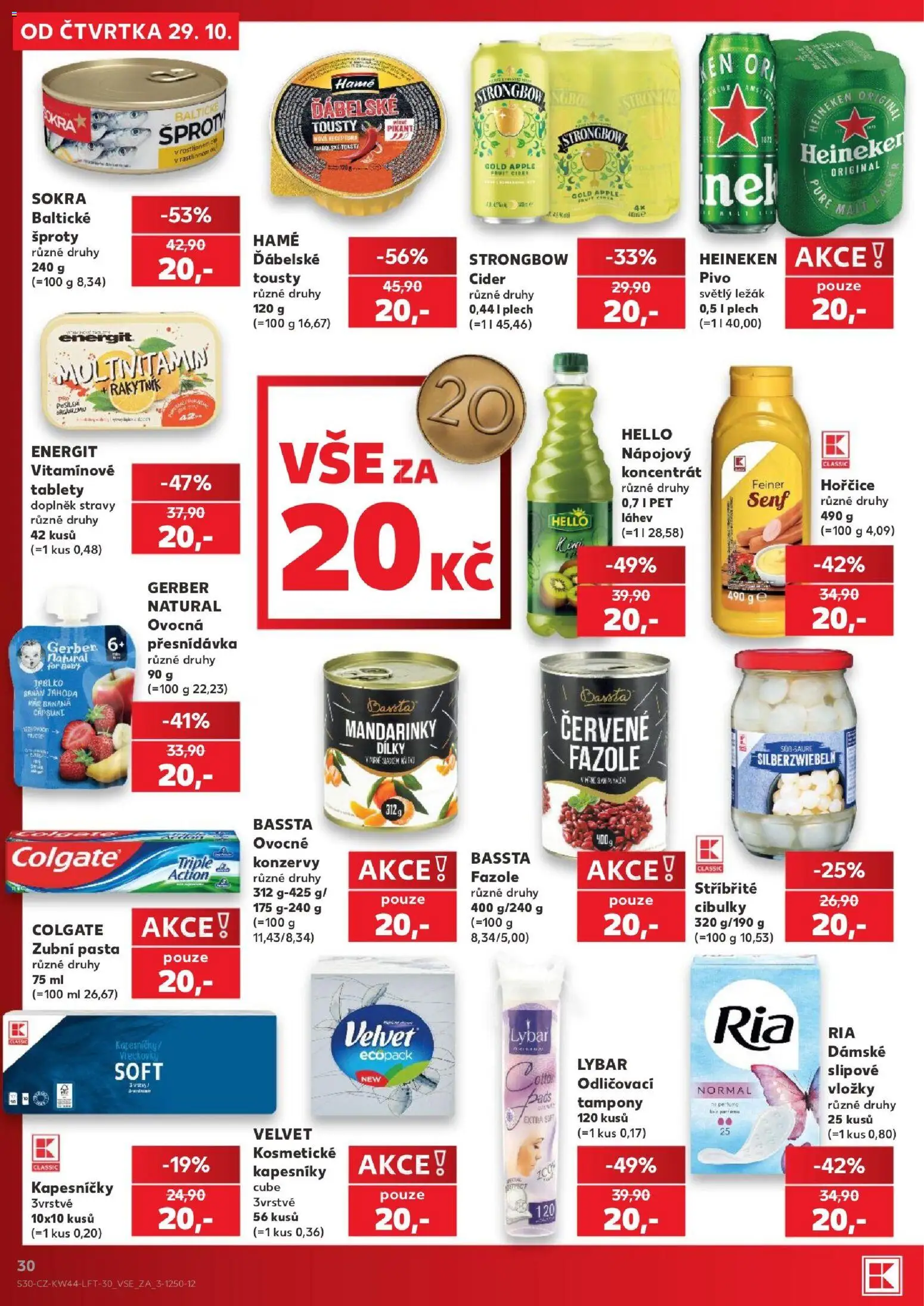 Kaufland leták - Ostrava od 29.10.2026 | Strana: 30 | Produkty: Tousty, Hořčice, Velvet, Tampony