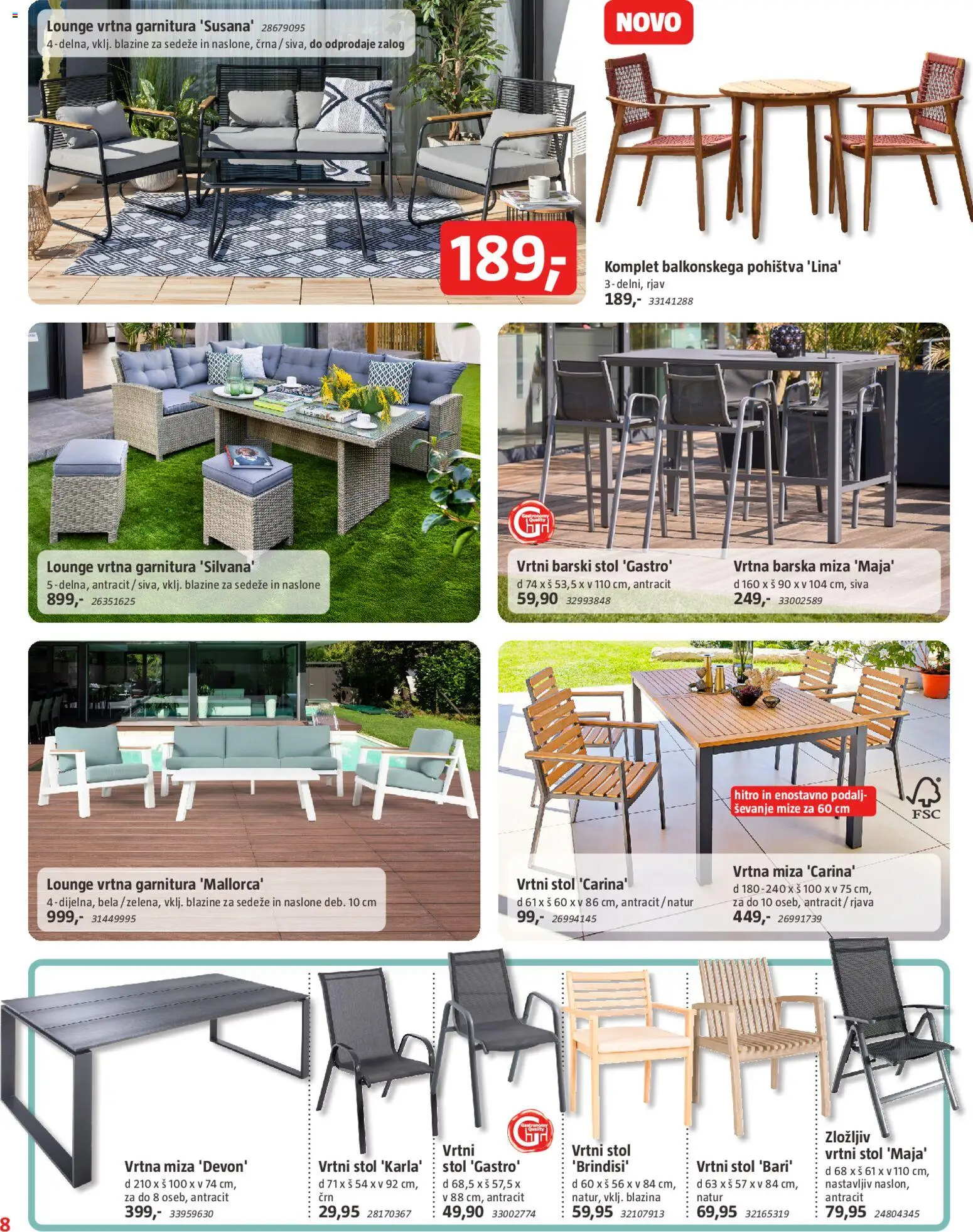 Novi Bauhaus katalog ponudbe – veljaven od 29.04.2026 | Stran: 8 | Izdelki: Vrtna garnitura, Vrtni stol, Blazina, Miza