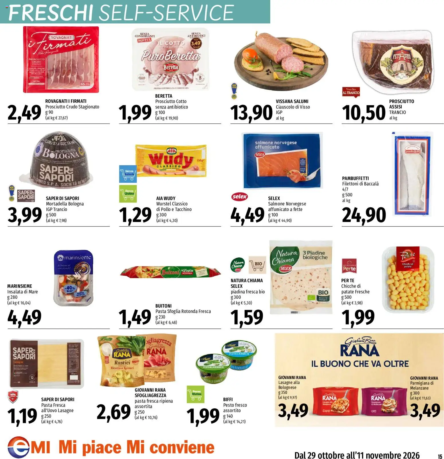 Volantino EMI del 29/10/2026 | Pagina: 15 | Prodotti: Prosciutto Crudo, Tè, Prosciutto, Melanzane
