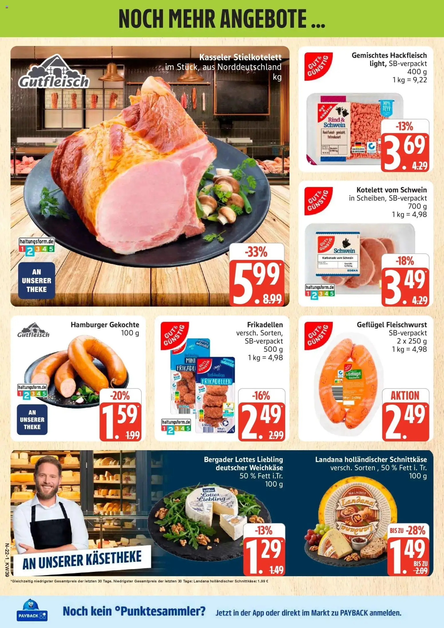Edeka Prospekt Rostock (ab 21.09.2026) » Angebote Online | Seite: 22 | Produkte: Theke, Hackfleisch