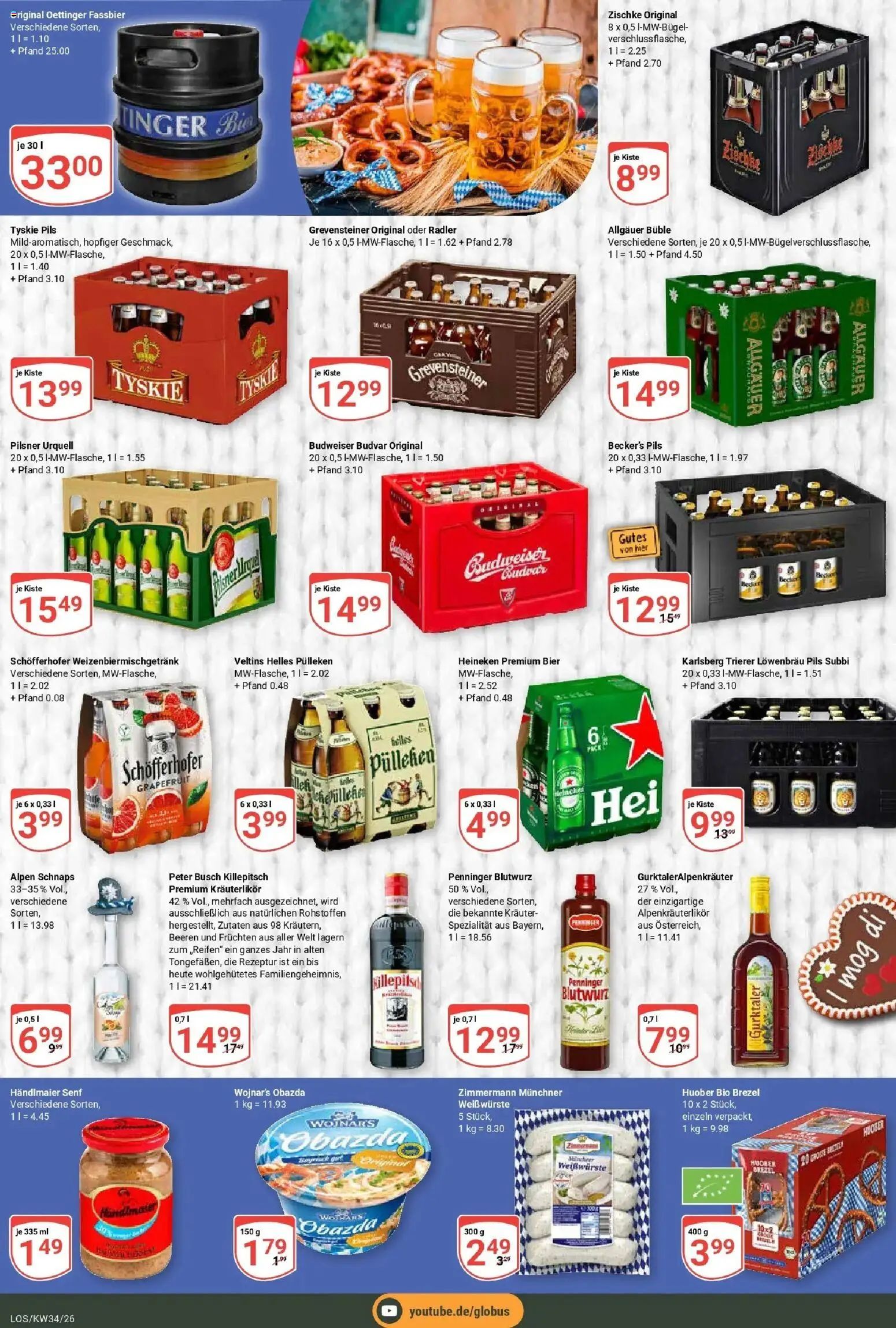 Globus Prospekt Losheim Am See (ab 17.08.2026) » Angebote online | Seite: 5 | Produkte: Helles pulleken, Tyskie, Radler, Pilsner urquell