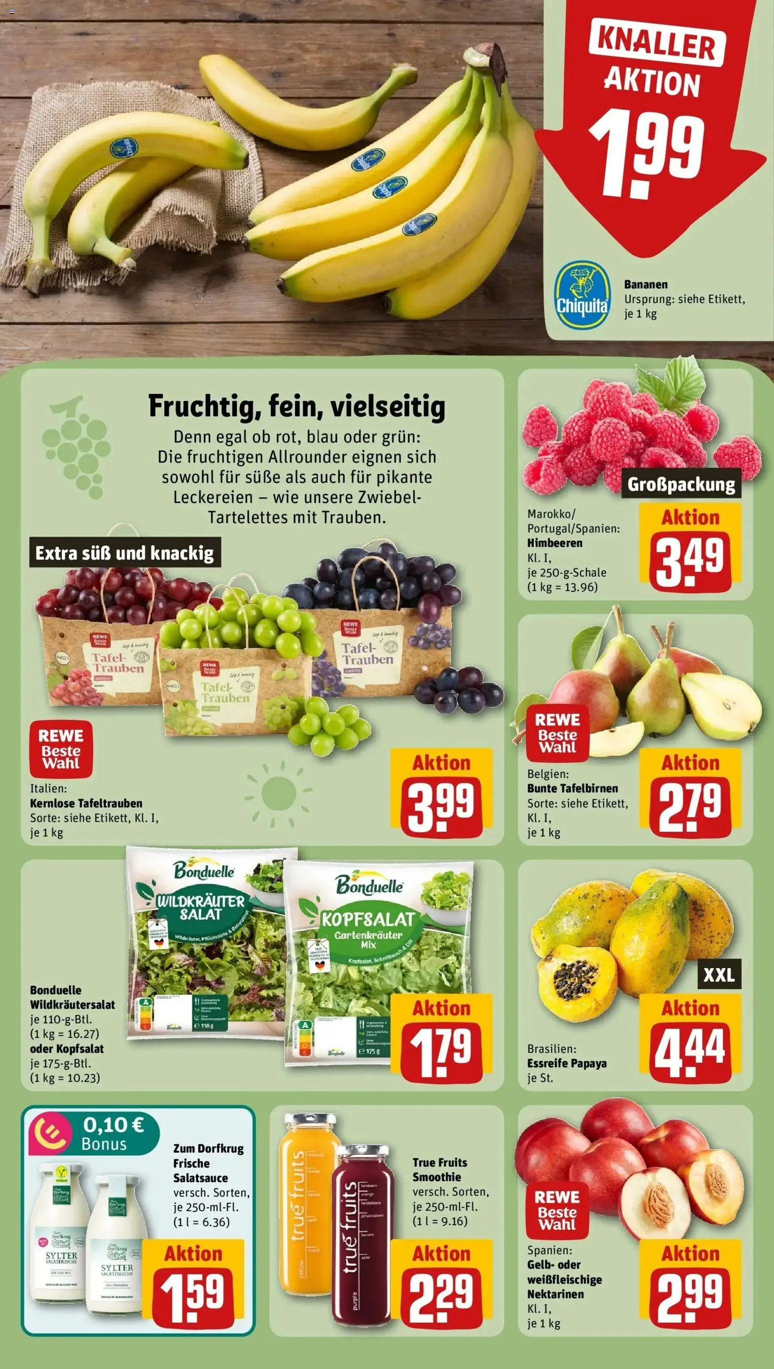 REWE Prospekt ab 31.08.2026 zum Blättern » Angebote | Seite: 6 | Produkte: Himbeeren, Nektarinen, Trauben, Salat