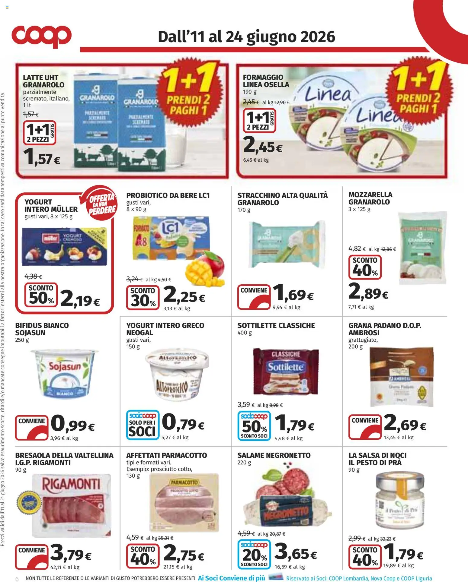 Volantino COOP del 11.06.2026 | Pagina: 6 | Prodotti: Salsa, Noci, Pesto, Stracchino