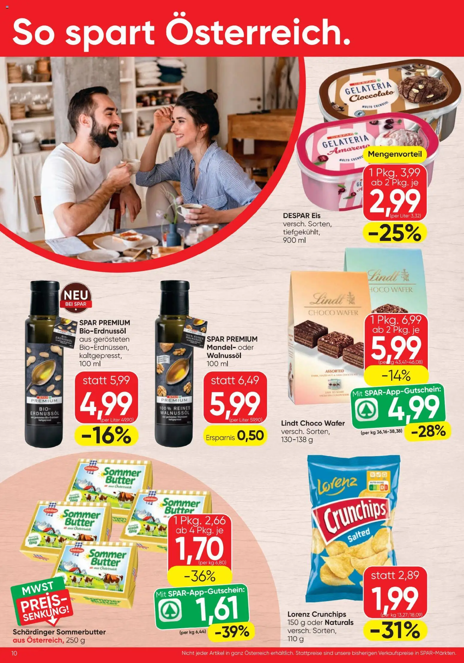 Spar - Flugblatt gültig ab 06.08.2026 | Seite: 10 | Produkte: Eis, Butter