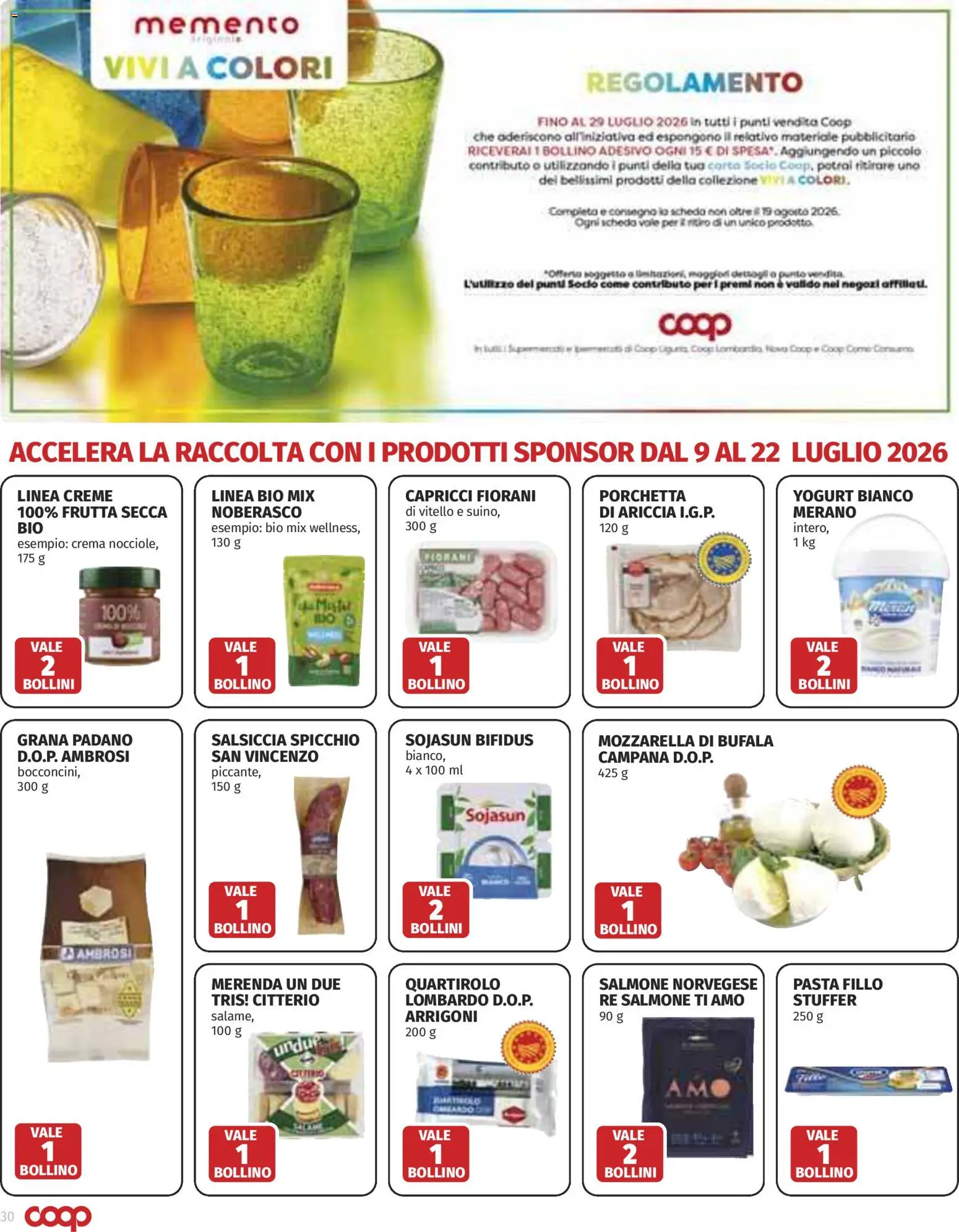 Volantino COOP del 09/07/2026 | Pagina: 30 | Prodotti: Yogurt, Salsiccia, Vitello, Grana Padano