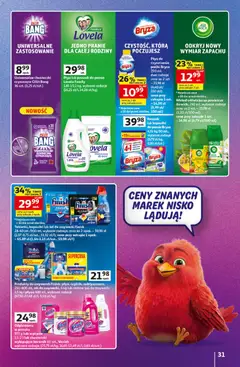 Pogląd oferty "Auchan gazetka - Znane Marki Hipermarket" - ważna od 11.06.2026 | Strona: 31 | Produkty: Proszek do prania, Lovela, Odplamiacz, Sól