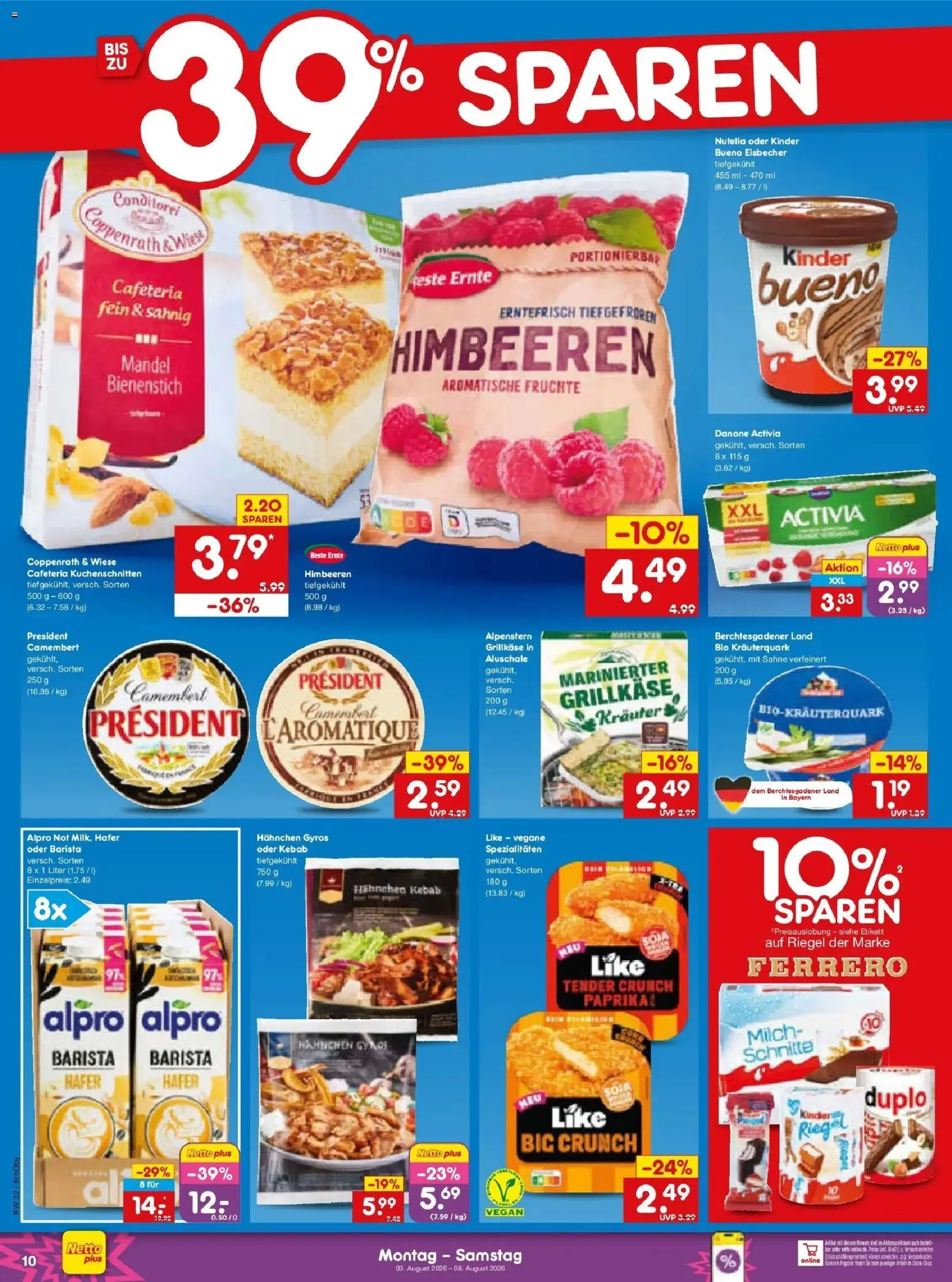 Netto Marken-Discount Prospekt Velden – gültig ab 03.08.2026 | Seite: 20 | Produkte: Activia, Nutella, Paprika, Sahne