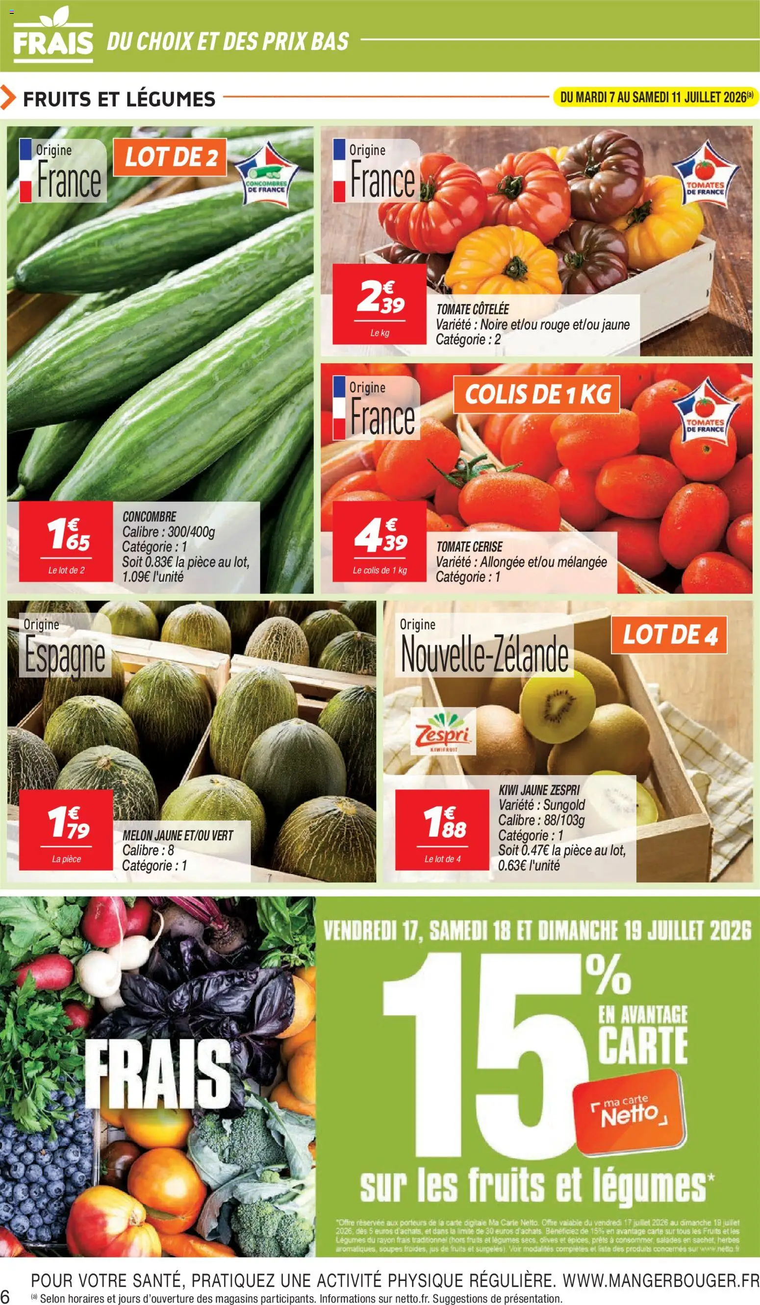 {H1} | Page: 6 | Produits: Olives, Tomate cerise, Tomates, Kiwi