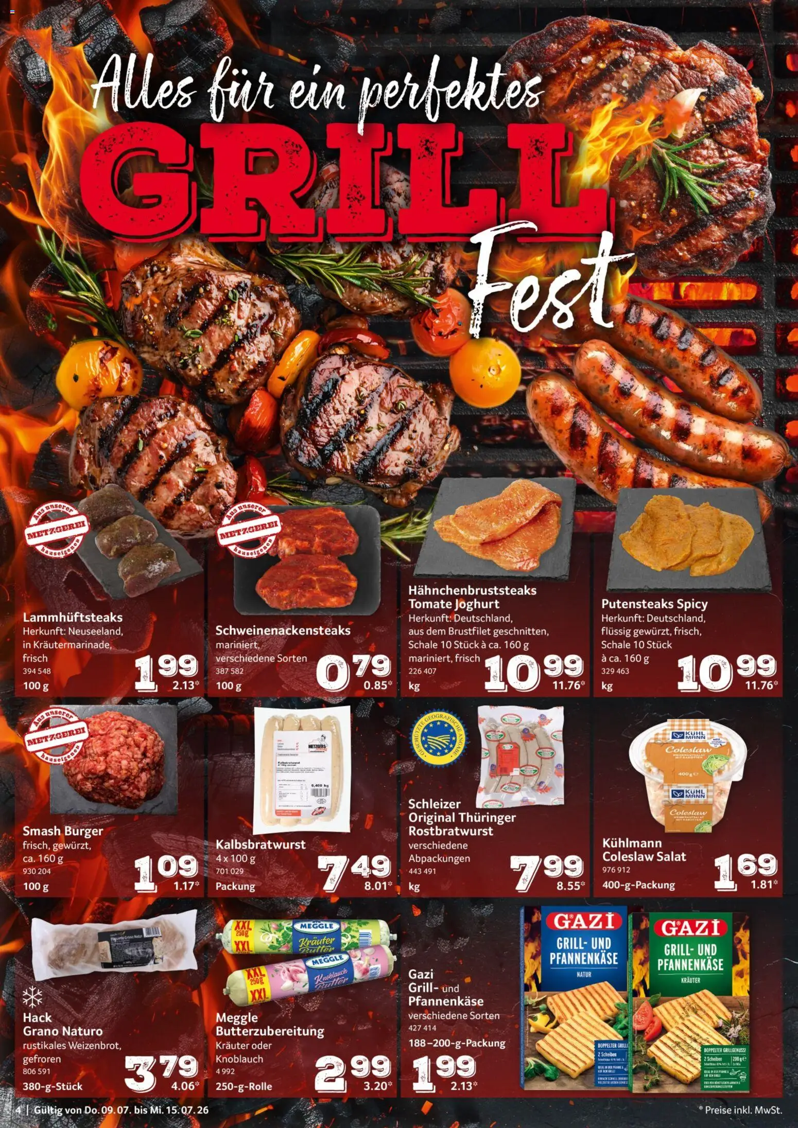 Selgros Prospekt – gültig ab 09.07.2026 | Seite: 4 | Produkte: Grill, Joghurt, Burger, Knoblauch