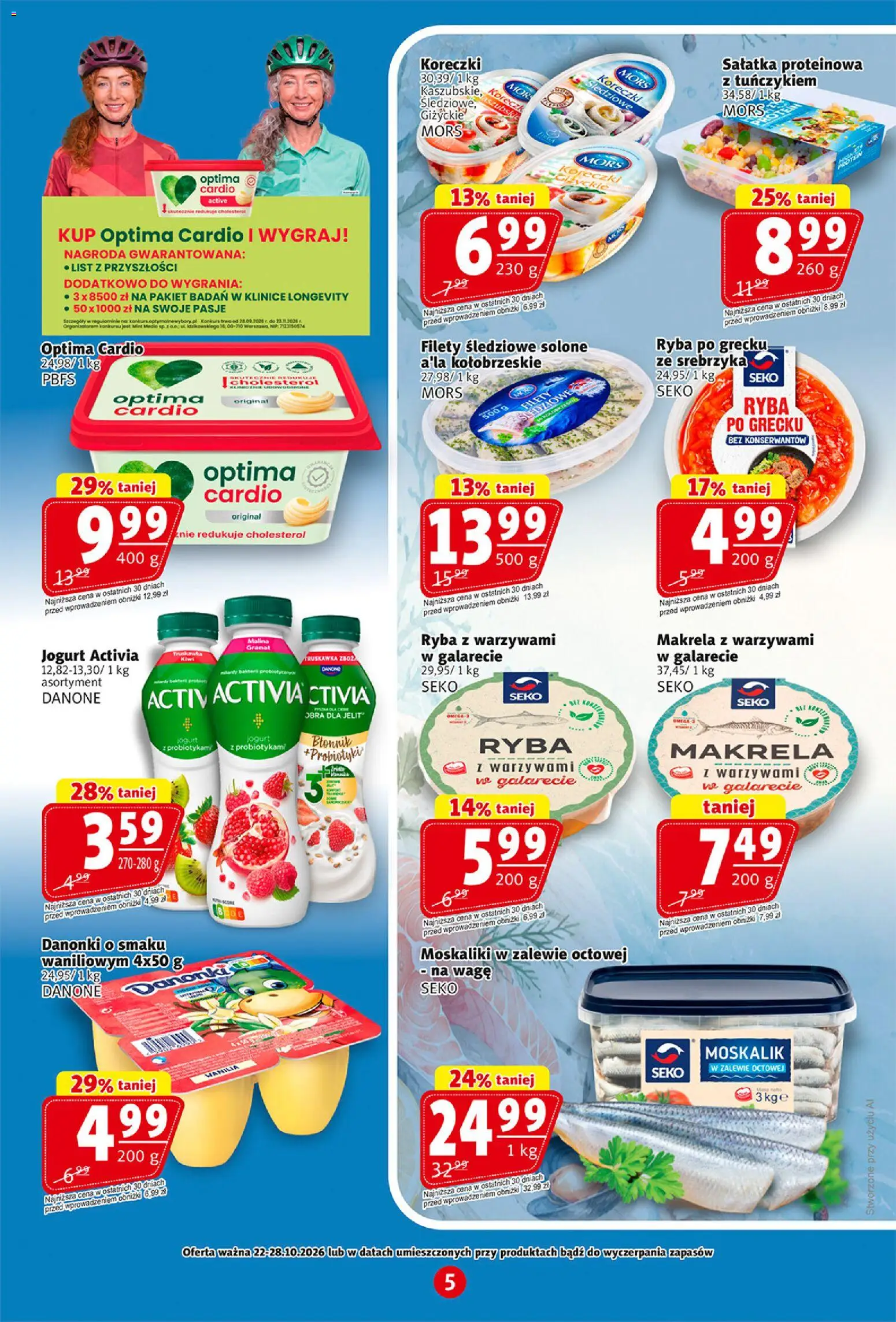 Prim Market gazetka od 22.10.2026 | Strona: 5 | Produkty: Optima cardio, Ryba po grecku, Omega, Sałatka