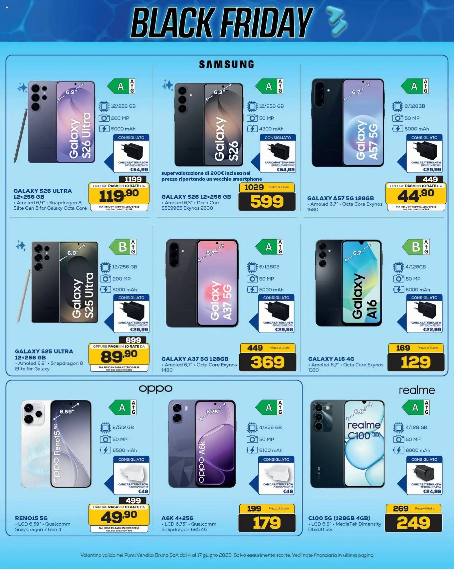 Volantino BRUNO del 04.06.2026 | Pagina: 12 | Prodotti: Tè, Smartphone, Samsung