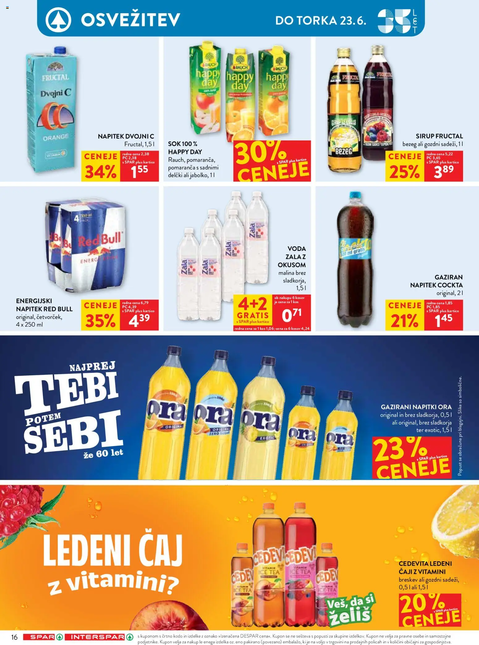 Novi Spar katalog ponudbe – veljaven od 17.06.2026 | Stran: 24 | Izdelki: Sirup, Kos, Ledeni čaj, Breskev