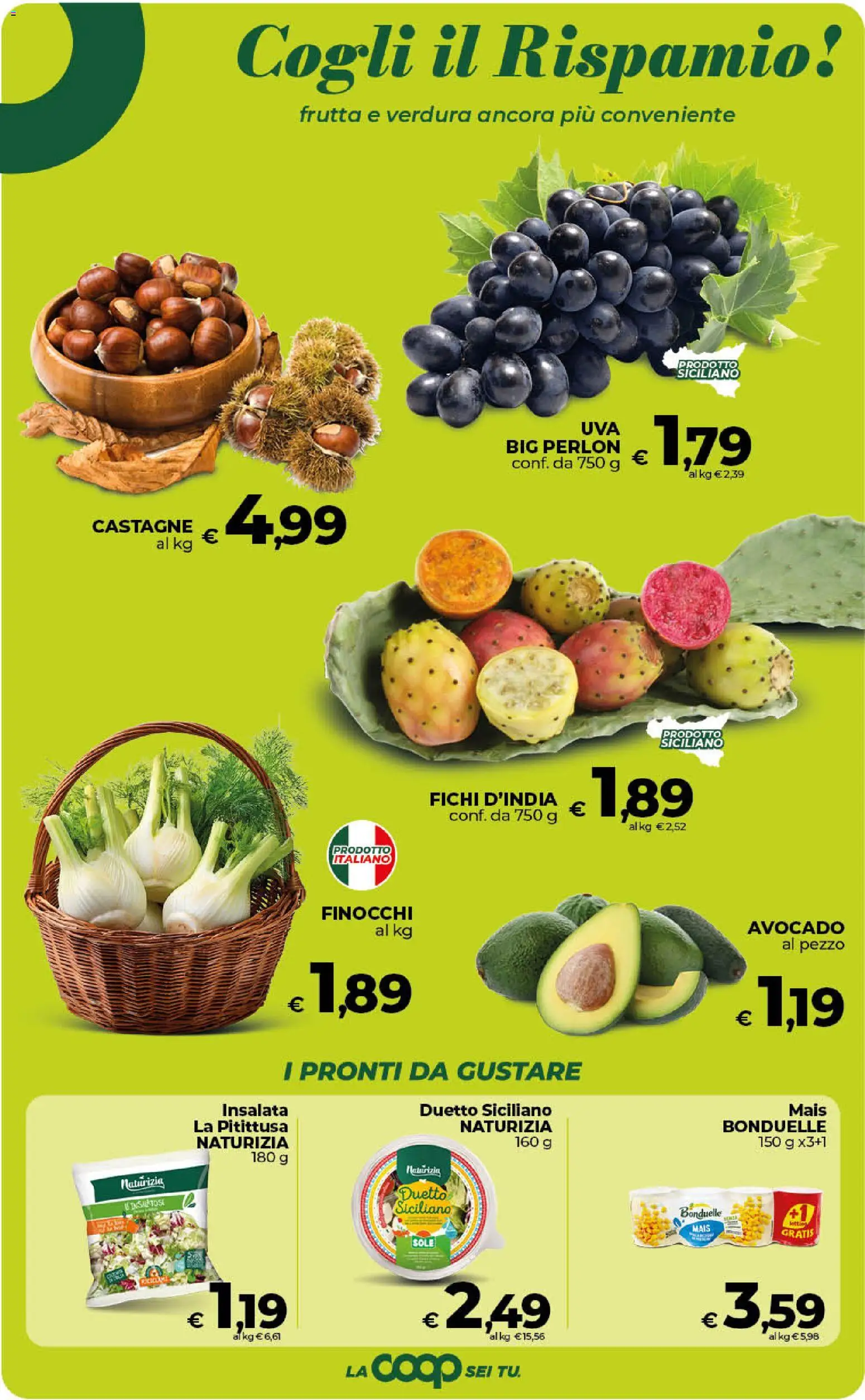 Volantino COOP del 13/10/2026 | Pagina: 11 | Prodotti: Insalata, Avocado, Finocchi, Mais