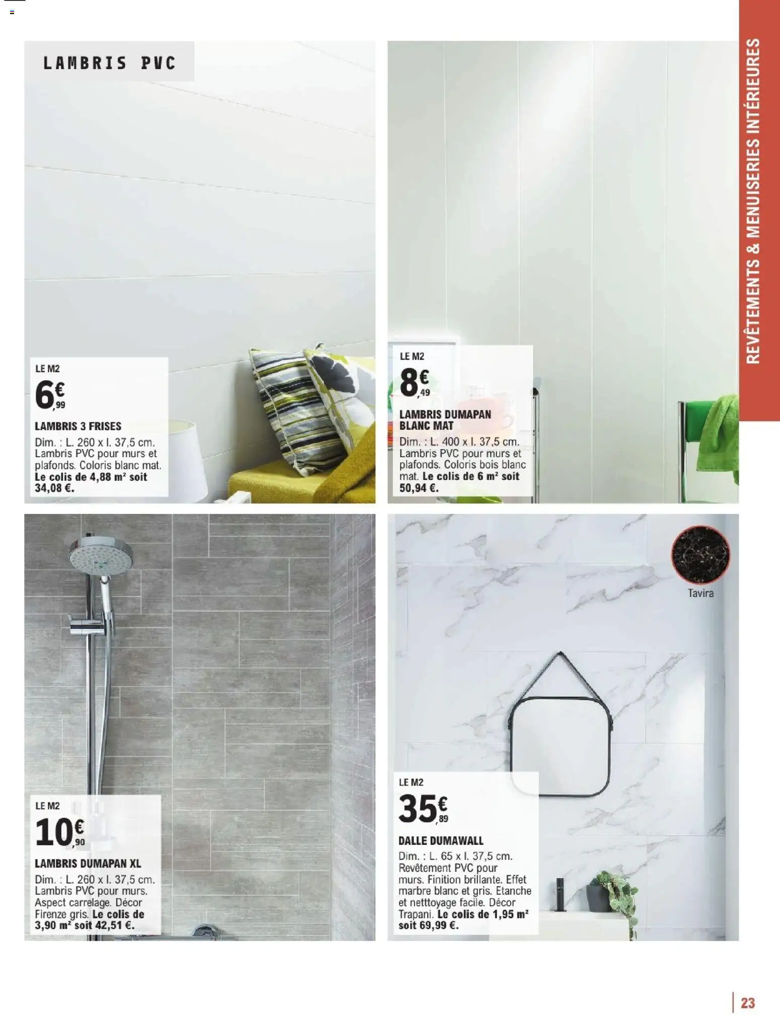 {H1} | Page: 23 | Produits: Dalle, Lambris PVC