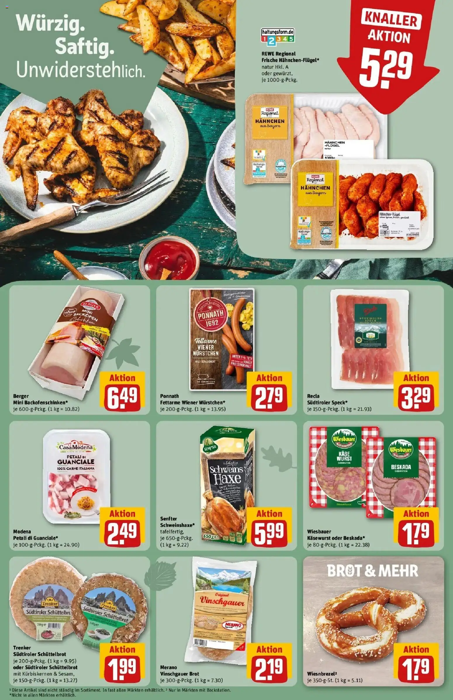 REWE Prospekt ab 14.09.2026 zum Blättern » Angebote | Seite: 18 | Produkte: Hahnchen, Käse, Wurst, Backofen