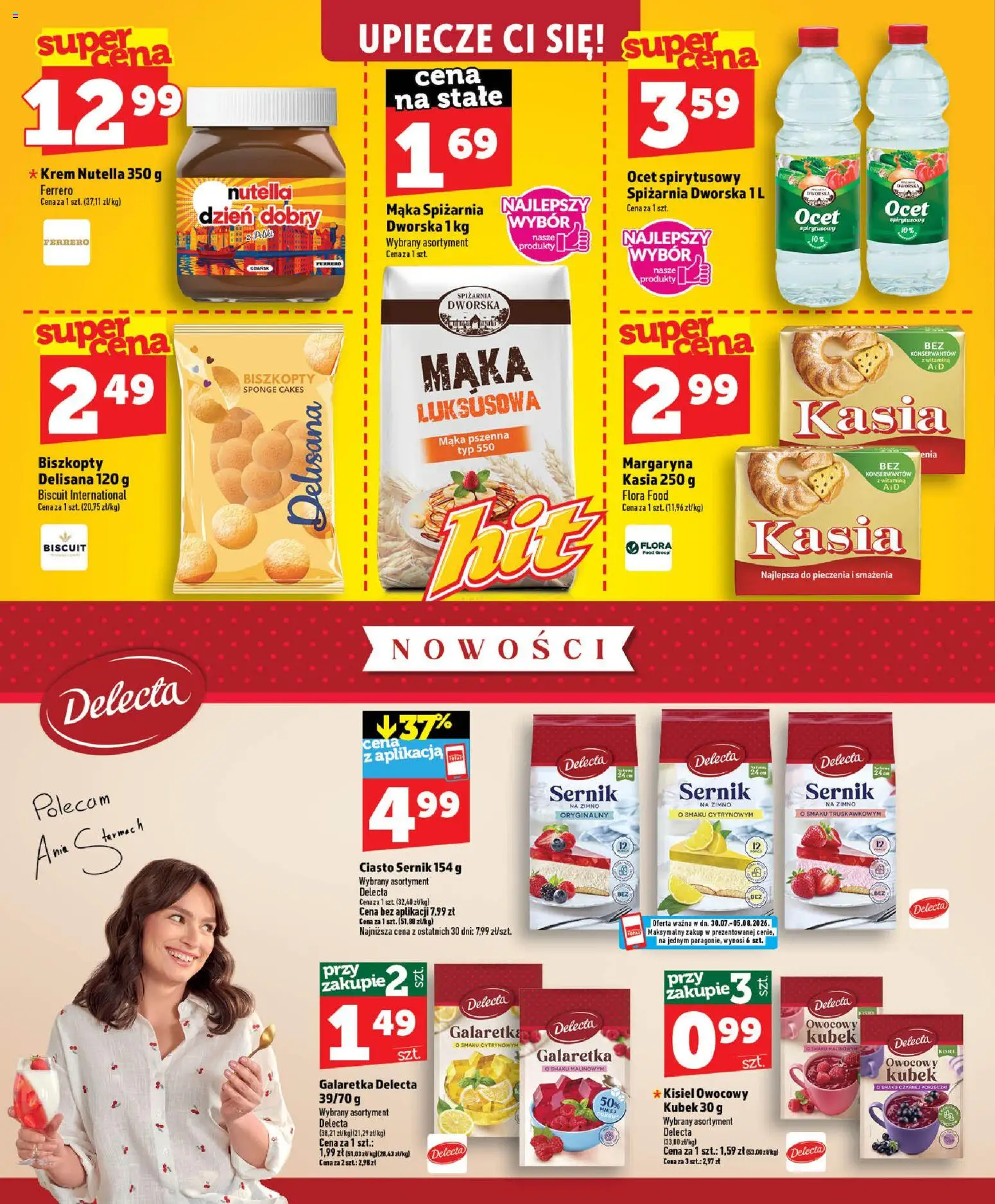 Topaz gazetka od 30.07.2026 | Strona: 34 | Produkty: Biszkopty, Sernik na zimno, Krem, Mąka