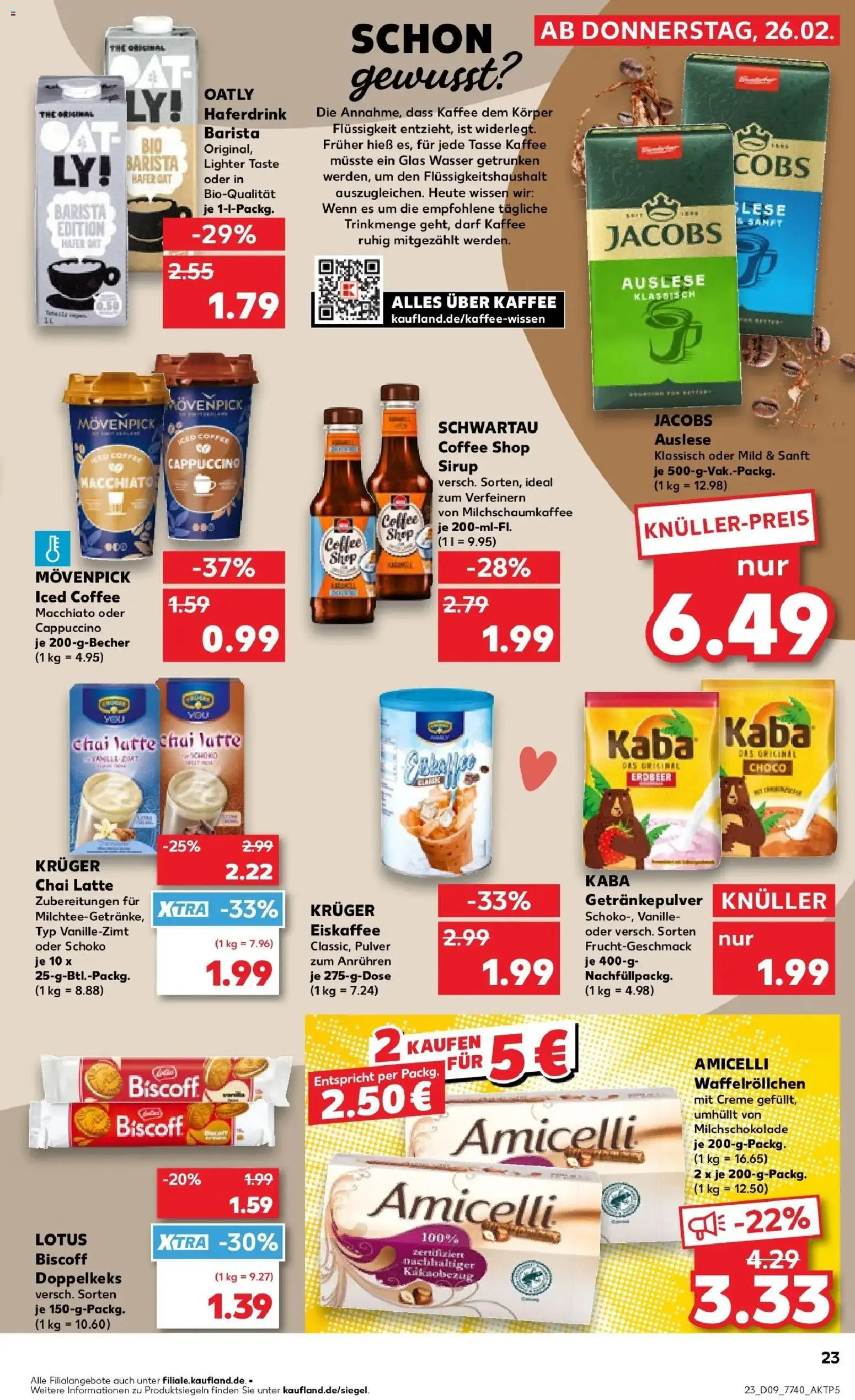Kaufland prospekt Pfullingen	 – gültig ab 26.02.2026 | Seite: 23 | Produkte: Kaffee, Sirup, Haferdrink, Wasser