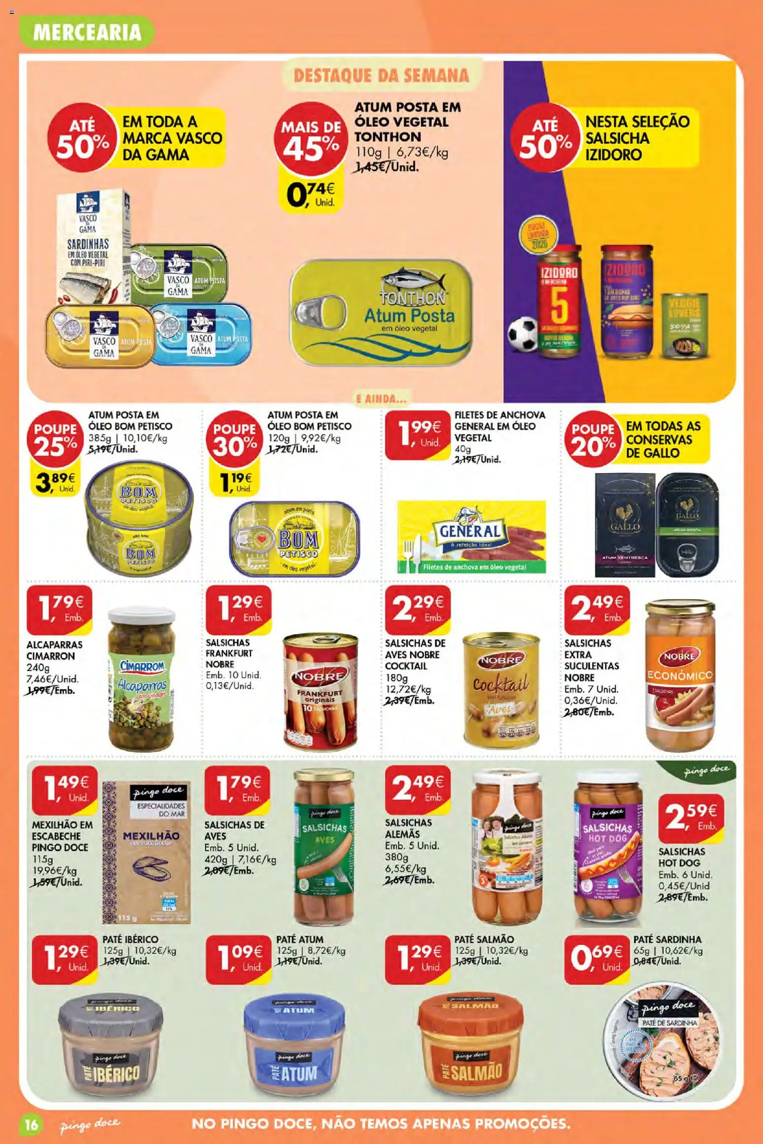 Pingo Doce Poupe Esta Semana Açores │ válido de 13/08/2026 | Página: 16 | Produtos: Sardinhas, Especialidades, Alcaparras, Patê