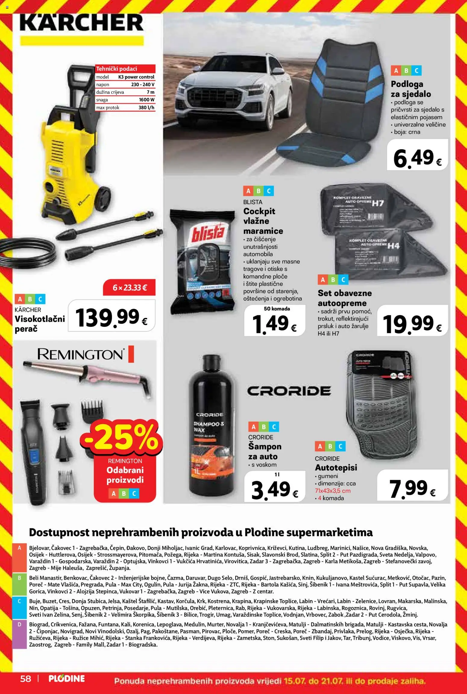 Plodine katalog | vrijedi od 15.07.2026 | Stranica: 58 | Proizvodi: Vlažne maramice, Podloga, Žarulje, Kärcher