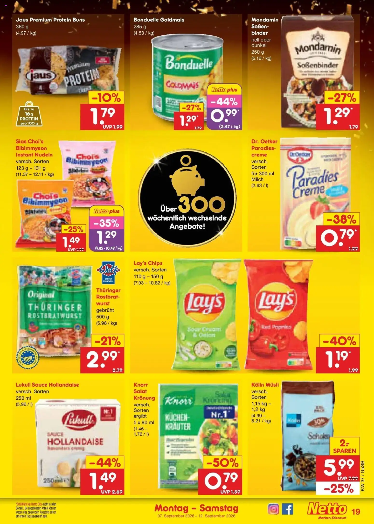 Netto Marken-Discount Prospekt Oldenburg – gültig ab 07.09.2026 | Seite: 27 | Produkte: Kolln musli, Milch, Wurst, Kuchen