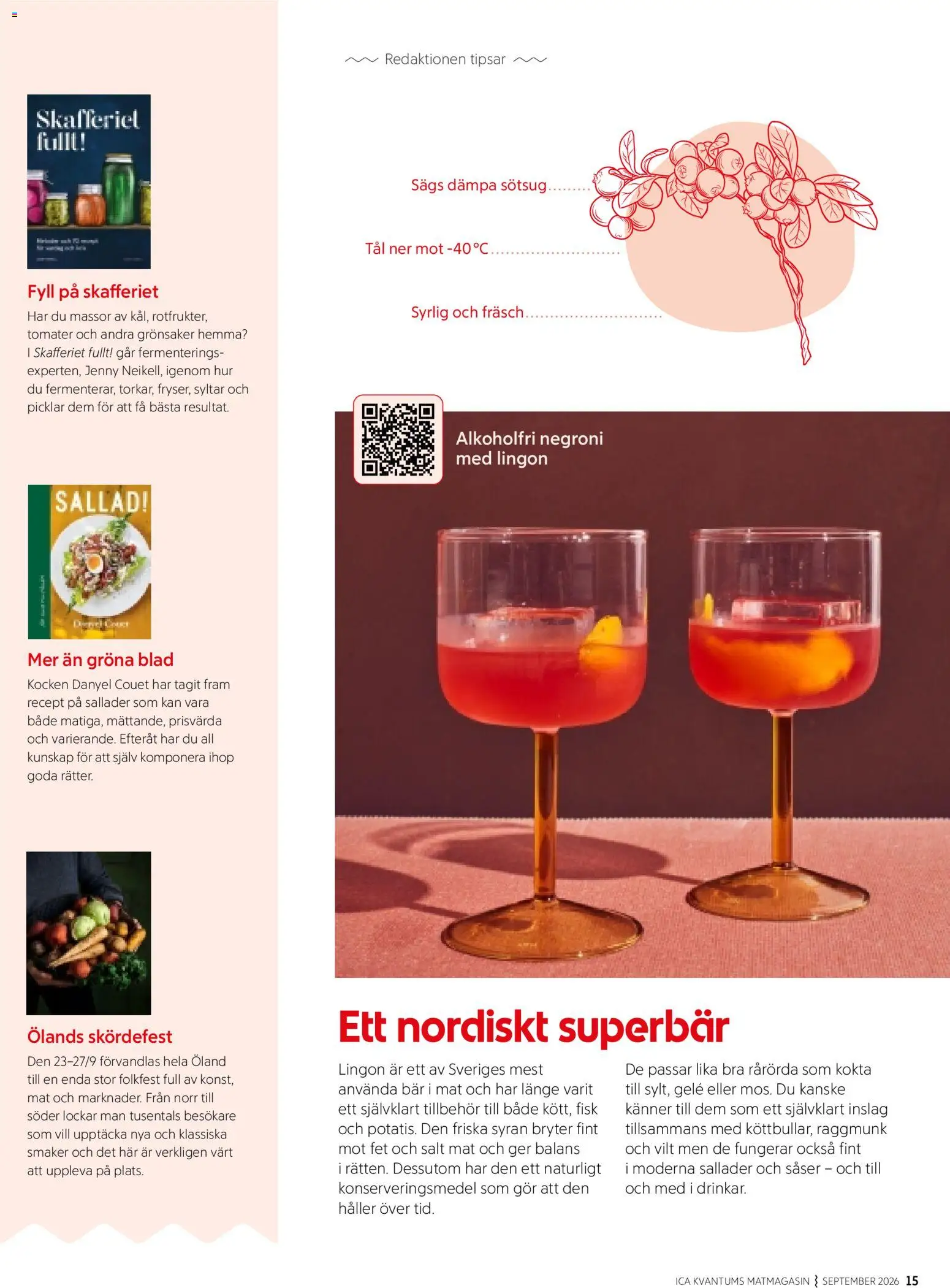 ICA Kvantum reklamblad aktuell från 01/09/2026 | Sida: 15 | Produkter: Salt, Fisk, Tillbehör, Sallad