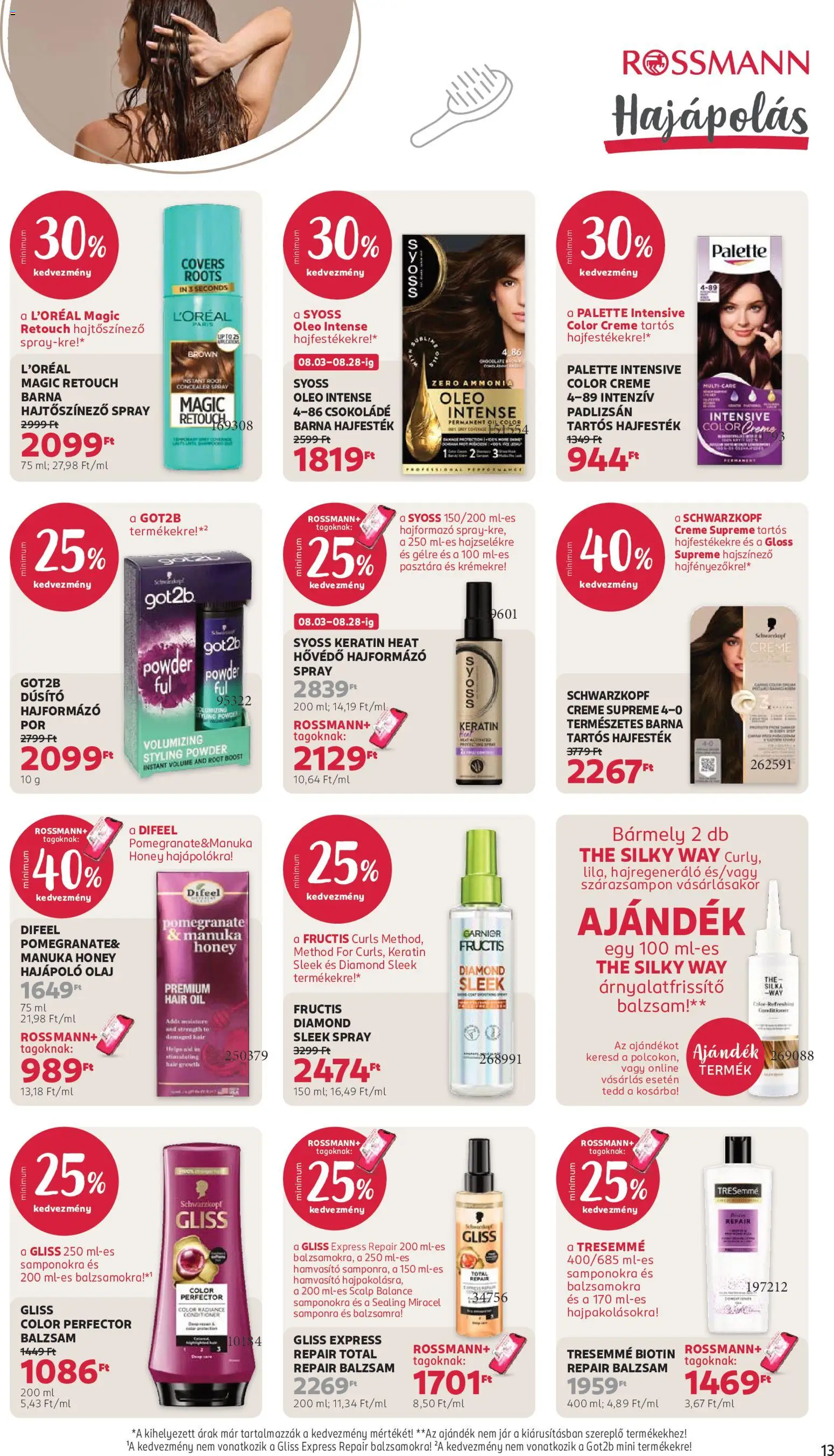 Rossmann akciós ujság - amely érvényes a következő dátumtól: 2026.08.17. | Oldal: 15 | Termékek: Szárazsampon, Hajszínező, Hajformázó, Hajfesték