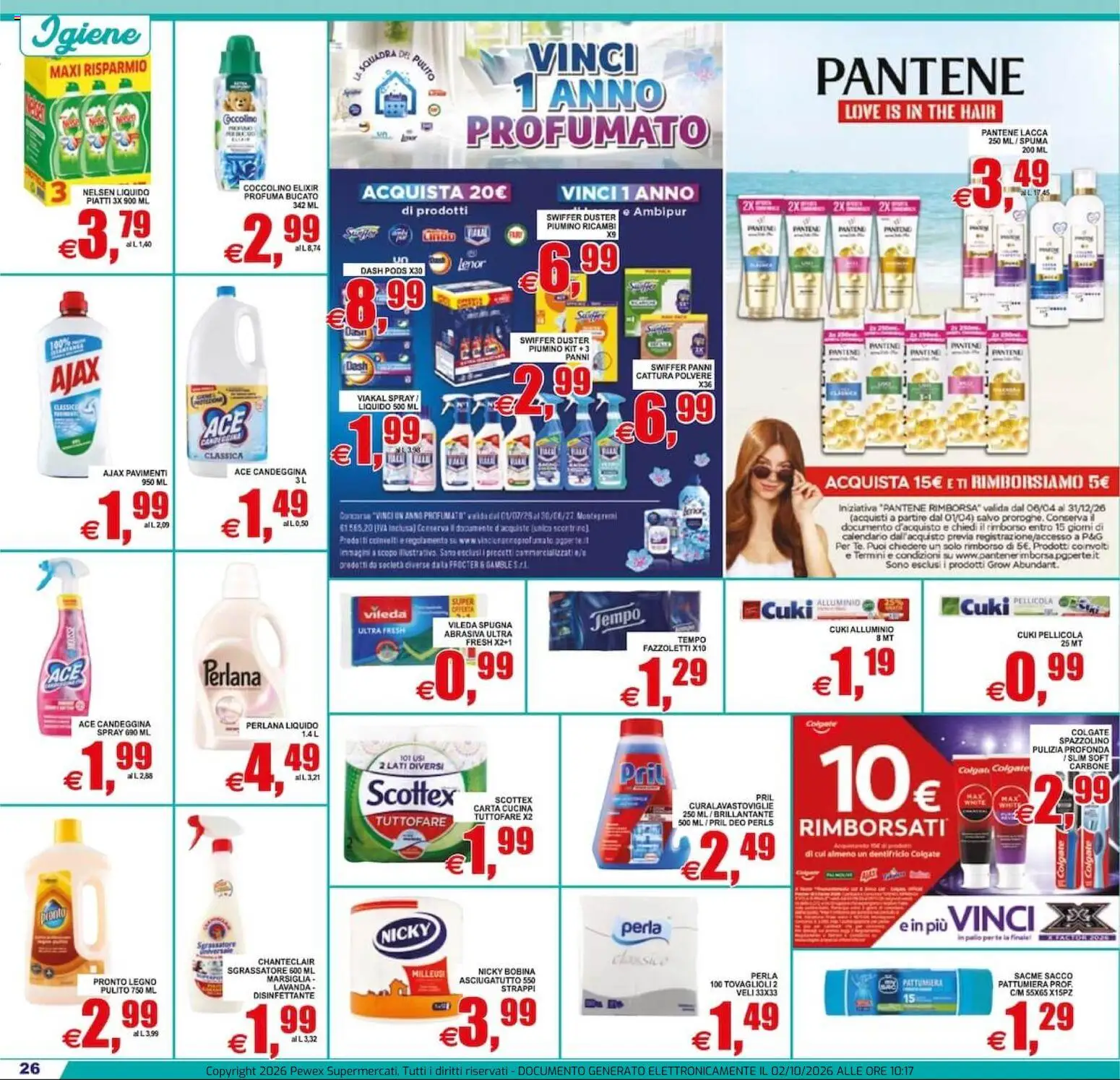Volantino Pewex del 02/10/2026 | Pagina: 26 | Prodotti: Lacca, Spazzolino, Sgrassatore, Panni