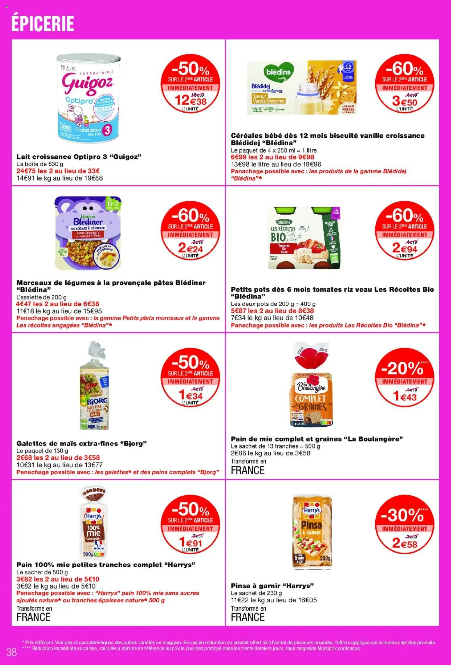 {H1} | Page: 38 | Produits: Pinsa, Tomates, Riz, Pâtes