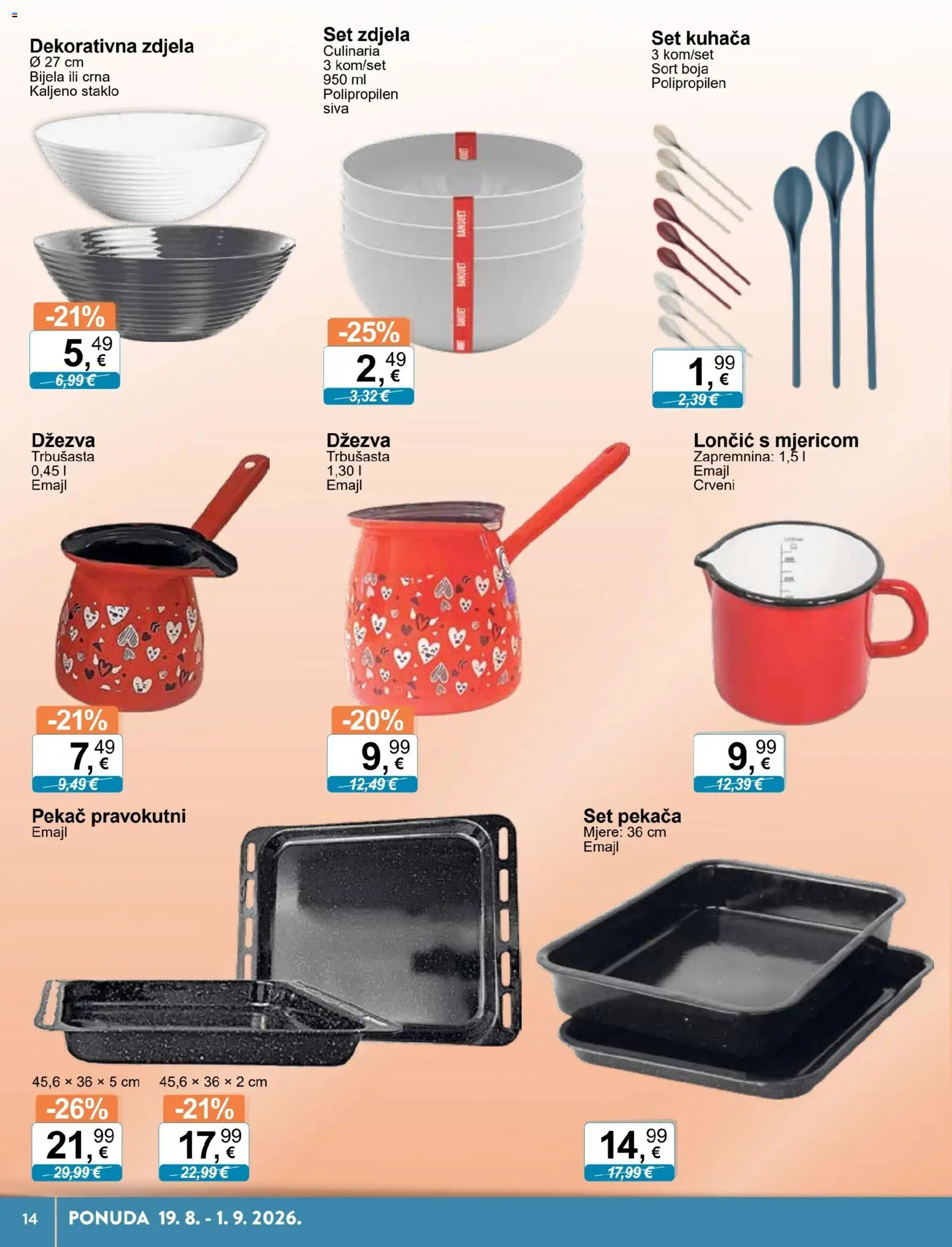KTC katalog | vrijedi od 19.08.2026 | Stranica: 14 | Proizvodi: Pekac, Kuhača, Dzezva, Staklo