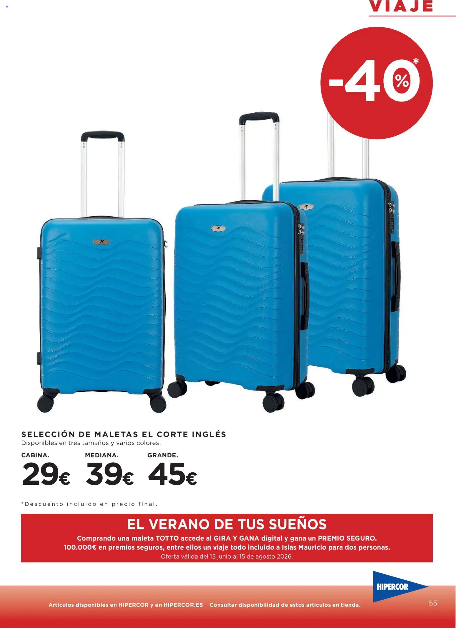 Hipercor catálogo │ válido desde el 16/07/2026 | Página: 55 | Productos: Maleta