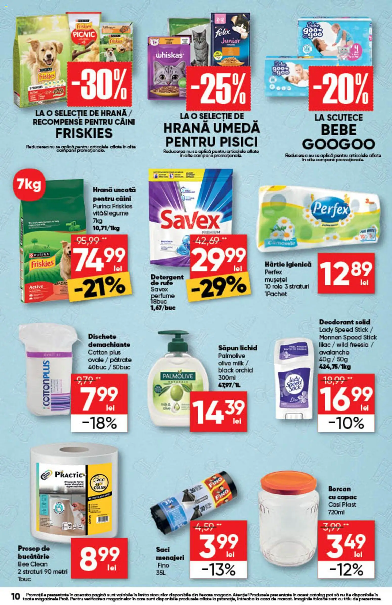 Noul catalog Profi – valabil de la 20.08.2026 | Pagină: 10 | Produse: Saci menajeri, Deodorant, Detergent, Plus
