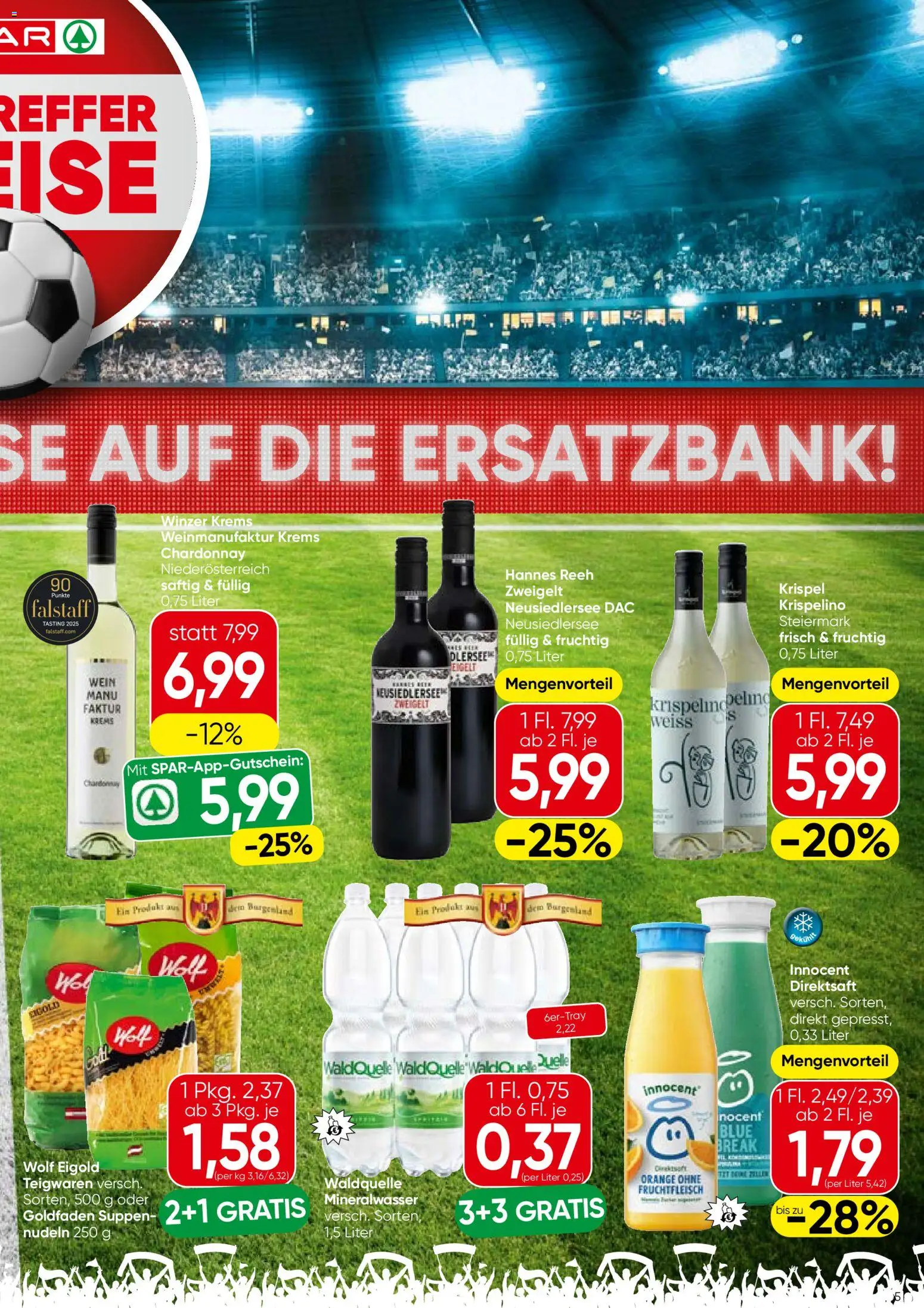 Spar Flugblatt - Wien gültig ab 01.07.2026 | Seite: 5 | Produkte: Wein, Nudeln