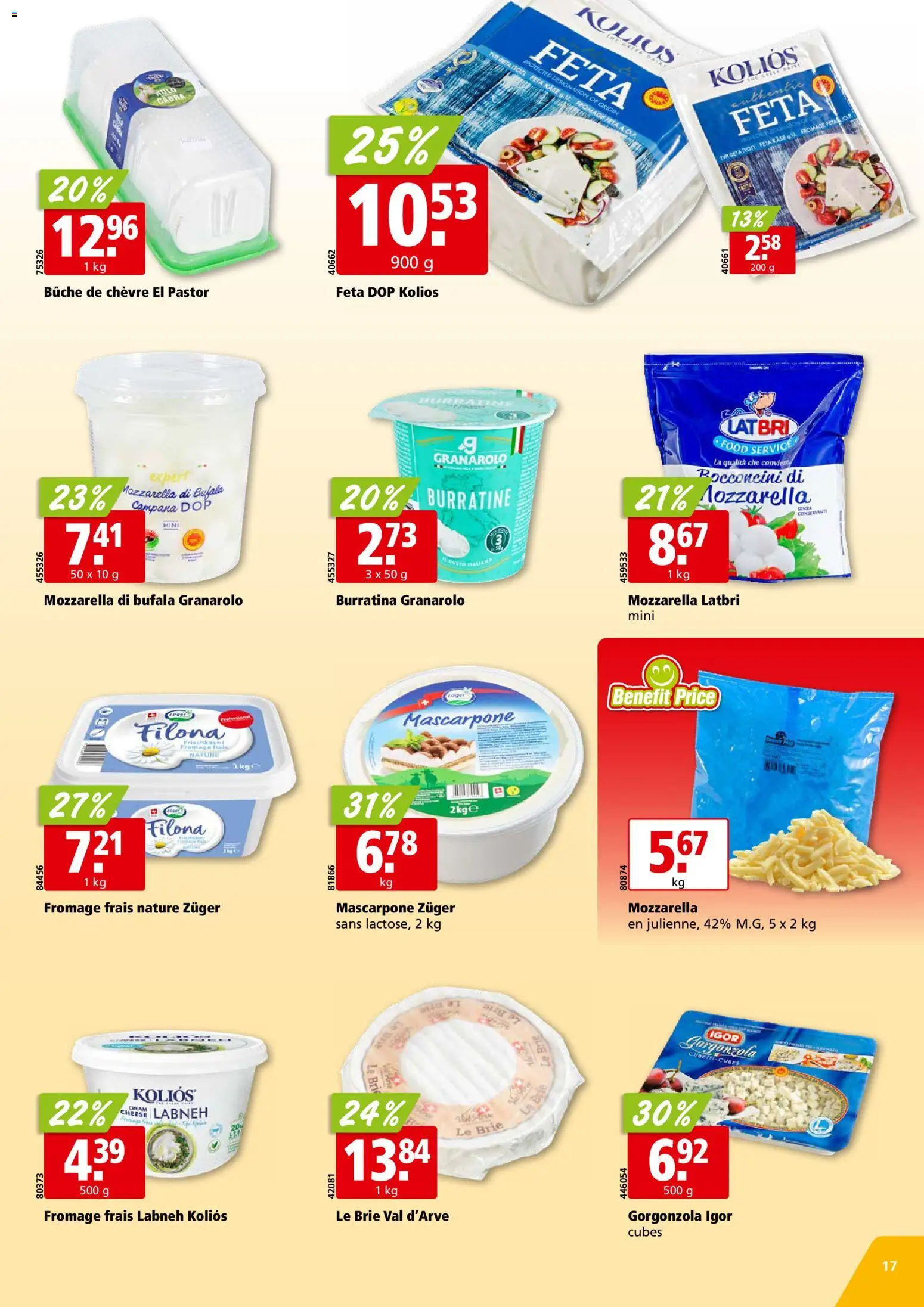 Aligro aktionen Chavannes, Matran, Genève, Sion – gültig ab 20.07.2026 | Seite: 17 | Produkte: Feta, Mascarpone, Käse