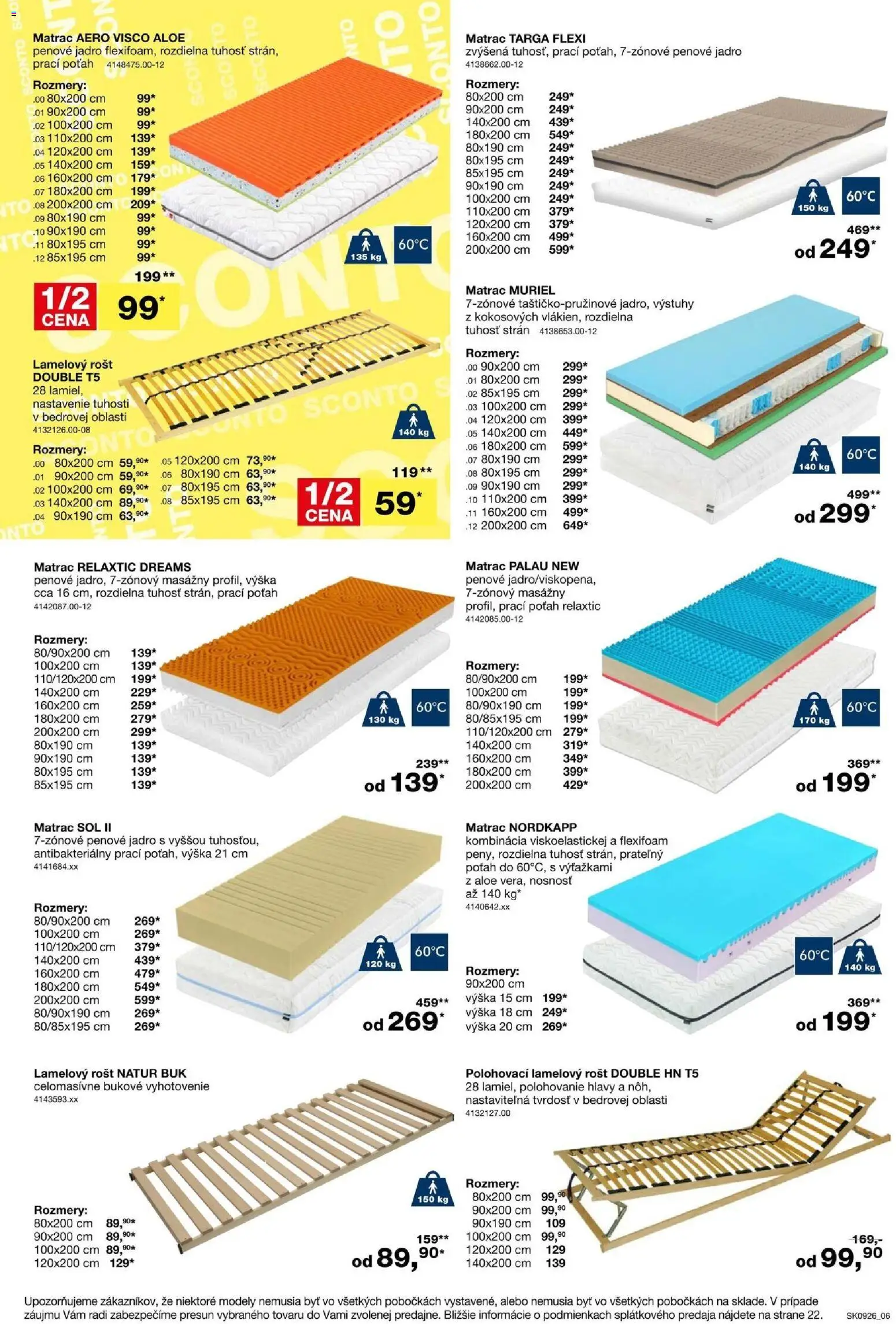 Nové Sconto nábytok akcie – leták je platný od 15.07.2026 | Strana: 6 | Produkty: Matrac, Rošt, Soľ