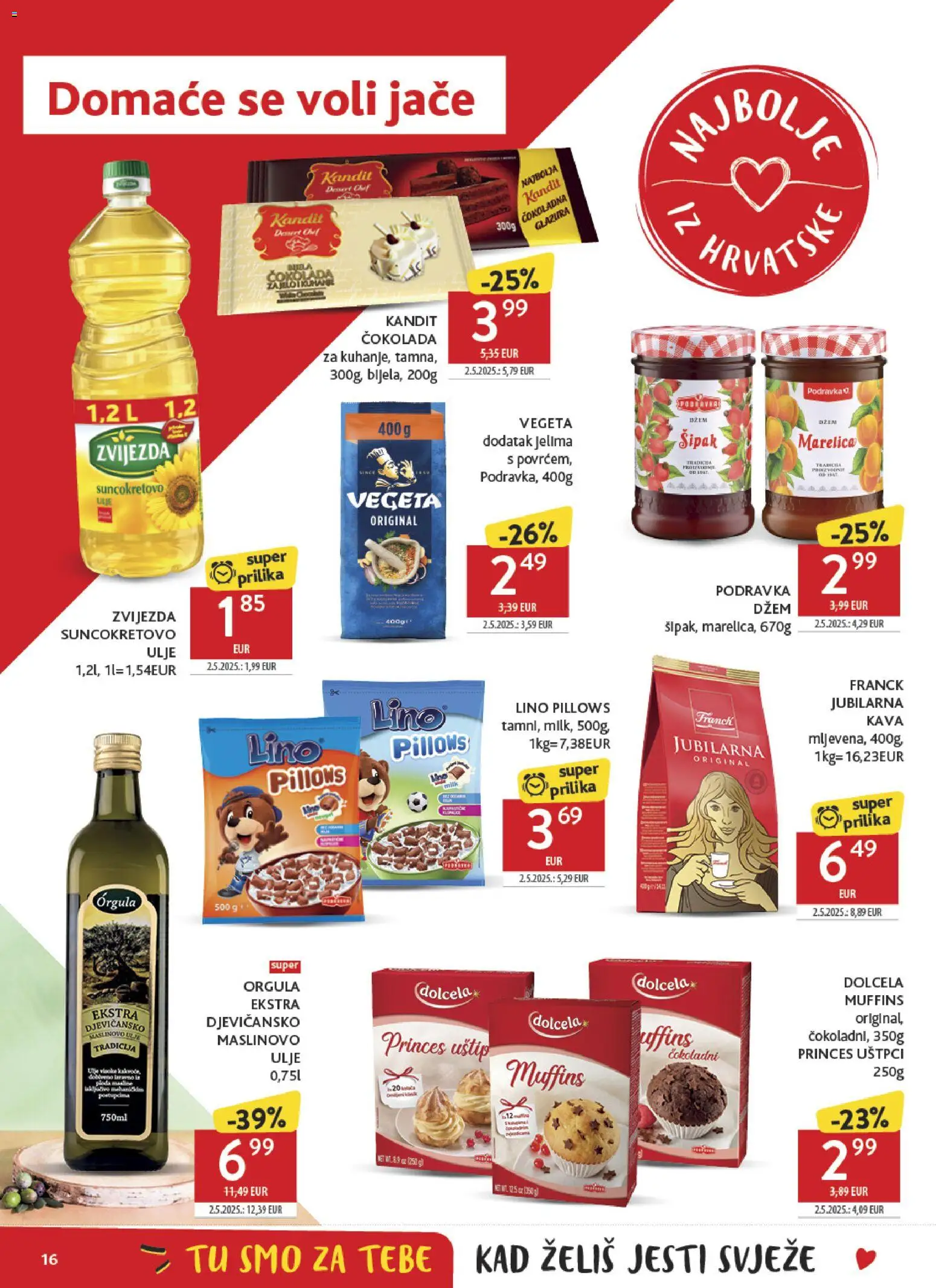 Konzum HR akciós ujság - amely érvényes a következő dátumtól: 2026.09.23. | Oldal: 16 | Termékek: Vegeta, Podravka